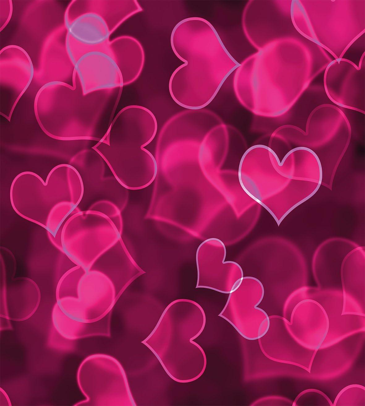 imageAmbesonne Hot Pink Duvet Cover Set Heart Shapes on Blurry Background Romantic Valentines Day Design Decorative 2 Piece Bedding Set with 1 Pillow Sham Twin Size Magenta Pink