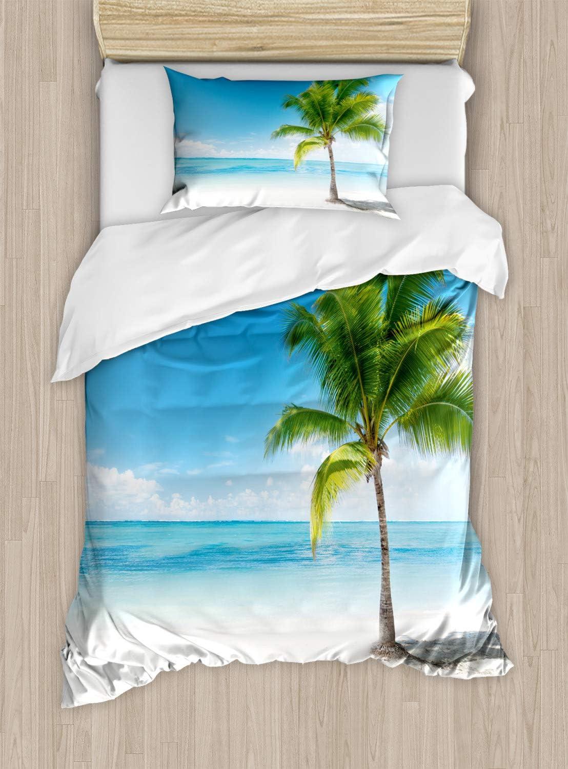 imageAmbesonne Love Duvet Cover Set Valentines Day Words with Hearts Frame on Vertical Lines Romantic Calligraphy Decorative 2 Piece Bedding Set with 1 Pillow Sham Twin Size Pink Red BlushSky Blue Green and White