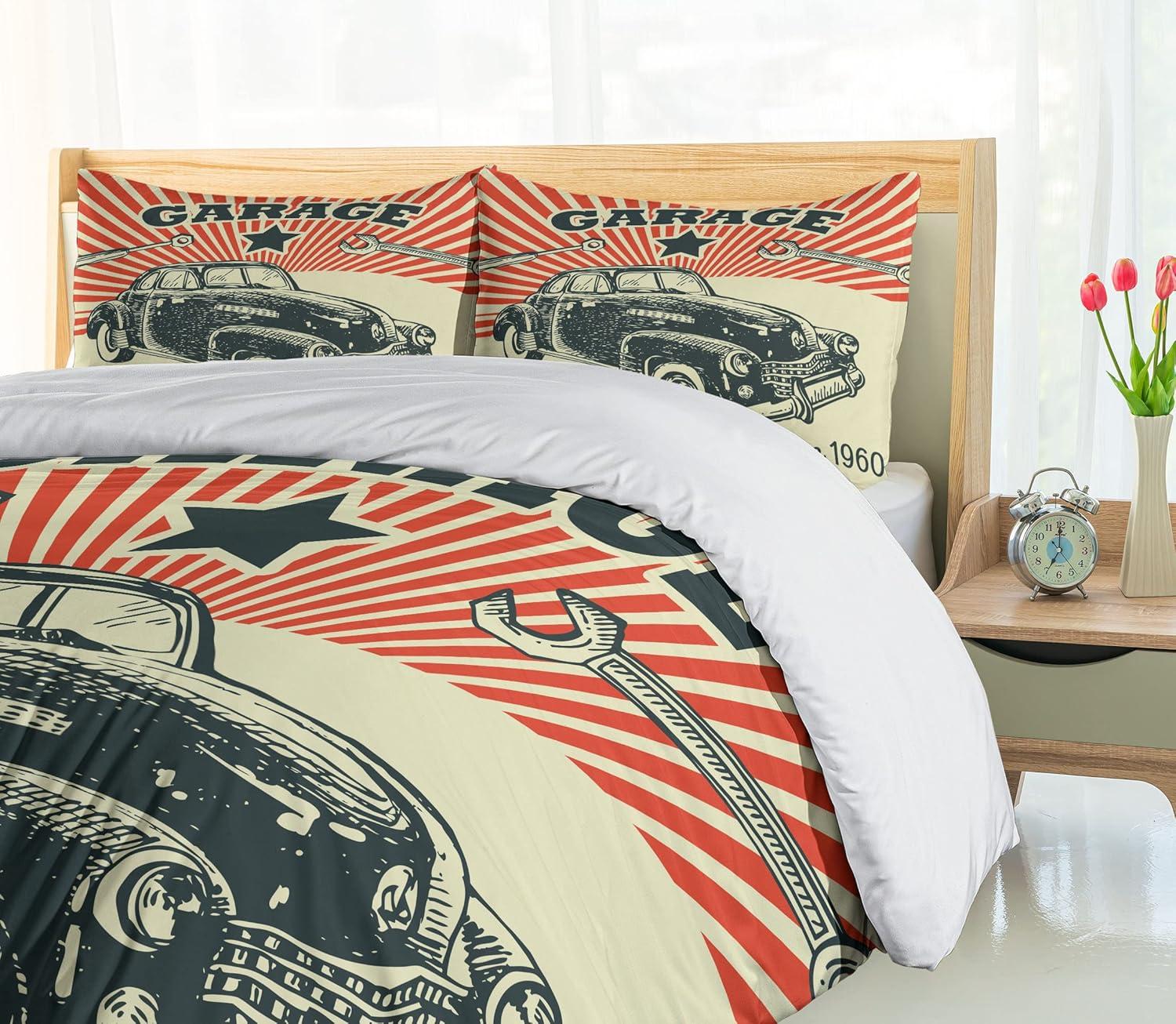 imageAmbesonne Love Duvet Cover Set Valentines Day Words with Hearts Frame on Vertical Lines Romantic Calligraphy Decorative 2 Piece Bedding Set with 1 Pillow Sham Twin Size Pink Red BlushEmerald Orange