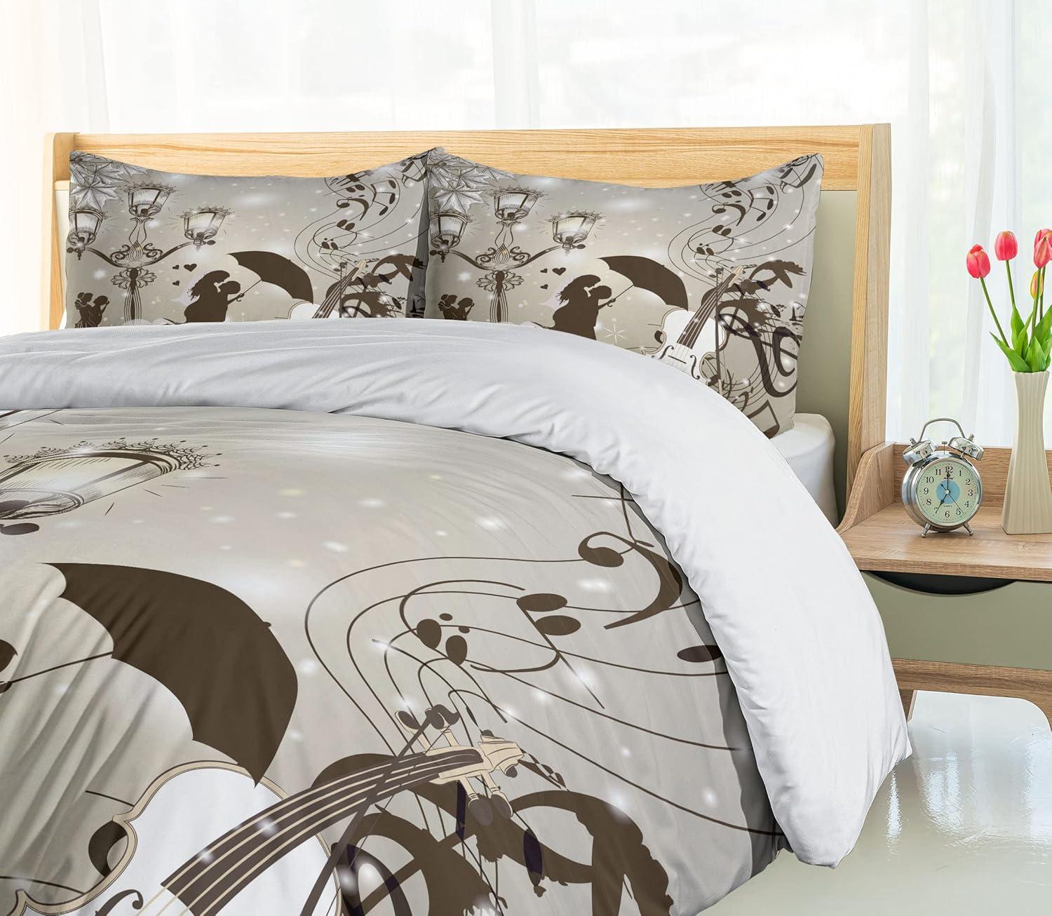 imageAmbesonne Love Duvet Cover Set Valentines Day Words with Hearts Frame on Vertical Lines Romantic Calligraphy Decorative 2 Piece Bedding Set with 1 Pillow Sham Twin Size Pink Red BlushDust