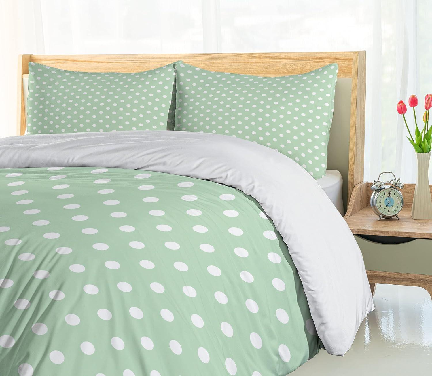 imageAmbesonne Love Duvet Cover Set Valentines Day Words with Hearts Frame on Vertical Lines Romantic Calligraphy Decorative 2 Piece Bedding Set with 1 Pillow Sham Twin Size Pink Red BlushMint Green and White