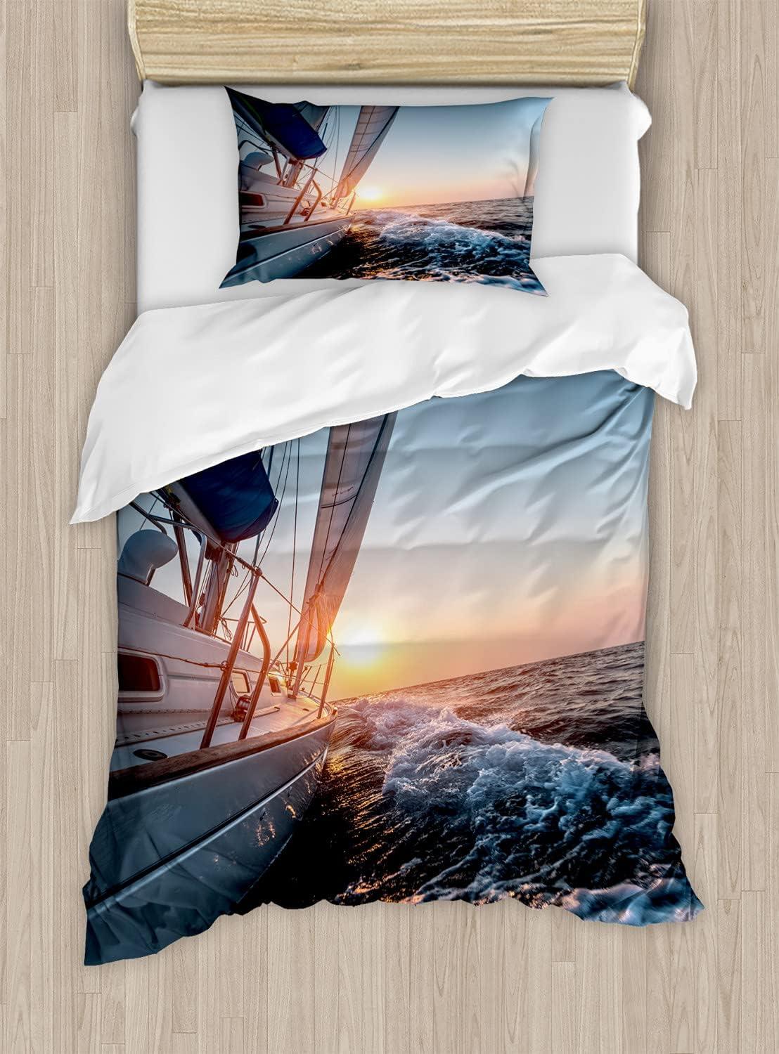 imageAmbesonne Love Duvet Cover Set Valentines Day Words with Hearts Frame on Vertical Lines Romantic Calligraphy Decorative 2 Piece Bedding Set with 1 Pillow Sham Twin Size Pink Red BlushBlue Yellow