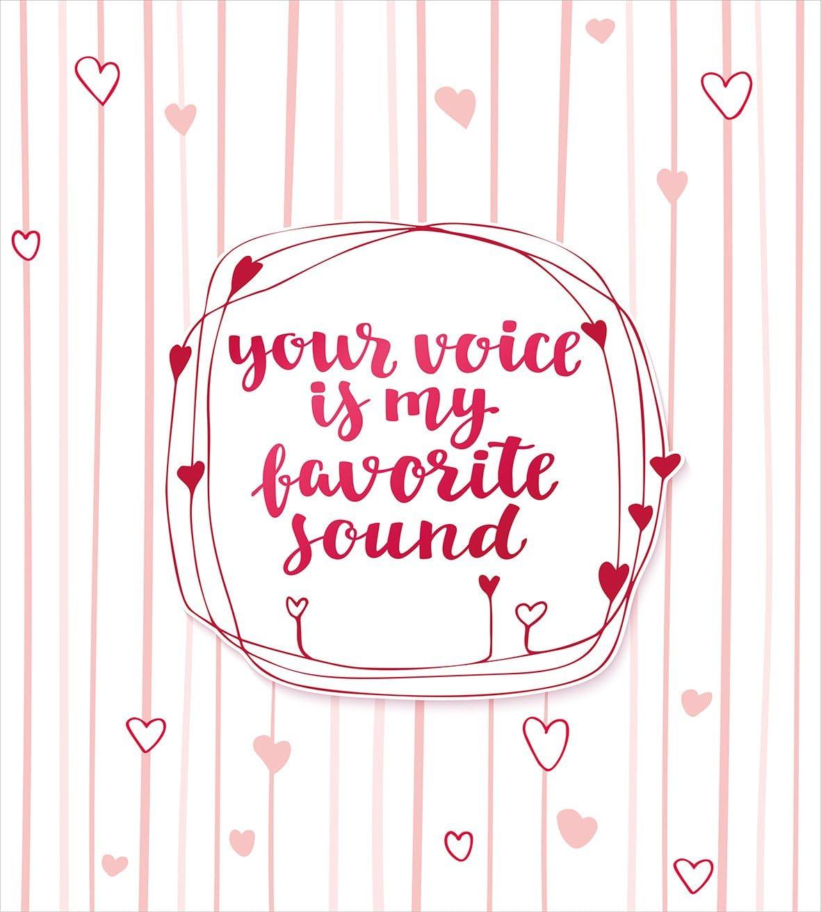 imageAmbesonne Love Duvet Cover Set Valentines Day Words with Hearts Frame on Vertical Lines Romantic Calligraphy Decorative 2 Piece Bedding Set with 1 Pillow Sham Twin Size Pink Red BlushPink Red Blush