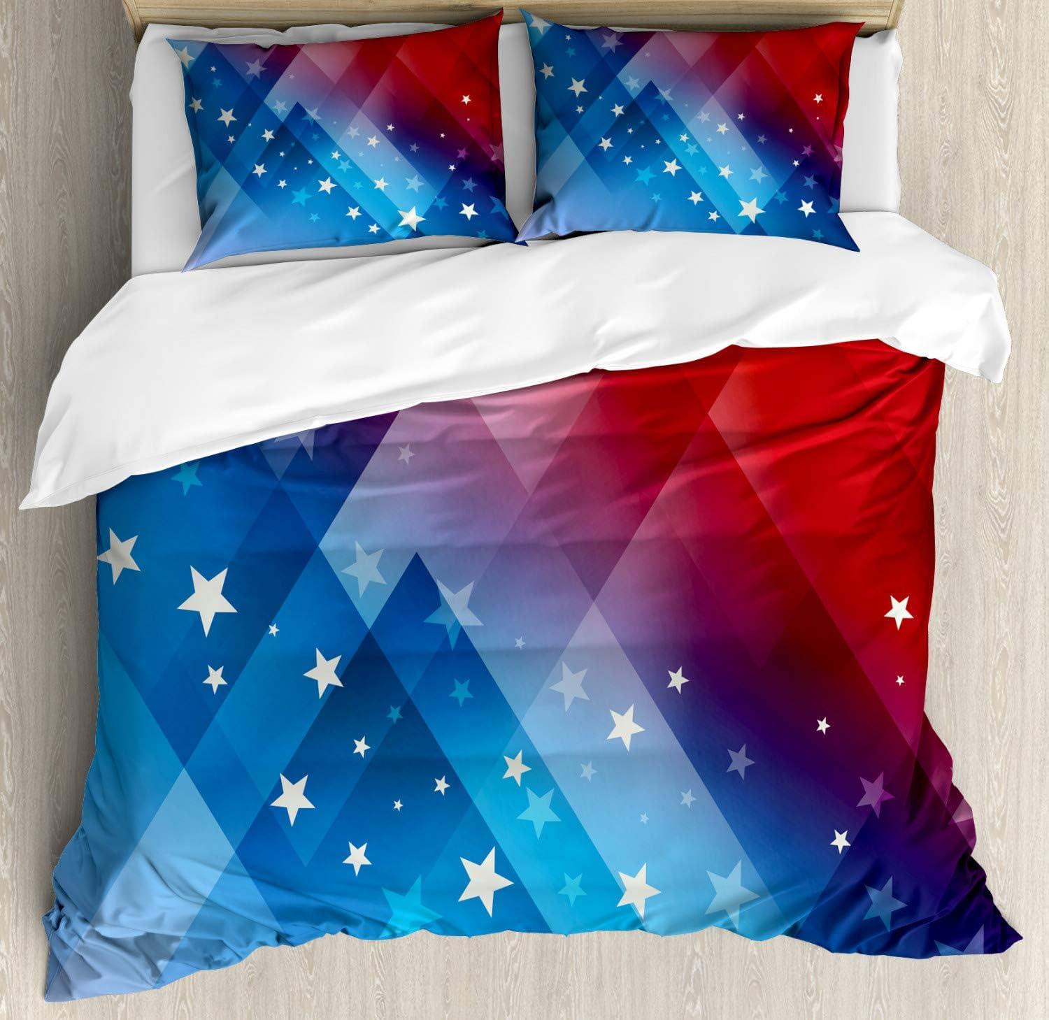 imageAmbesonne Love Duvet Cover Set Valentines Day Words with Hearts Frame on Vertical Lines Romantic Calligraphy Decorative 2 Piece Bedding Set with 1 Pillow Sham Twin Size Pink Red BlushRed White Blue