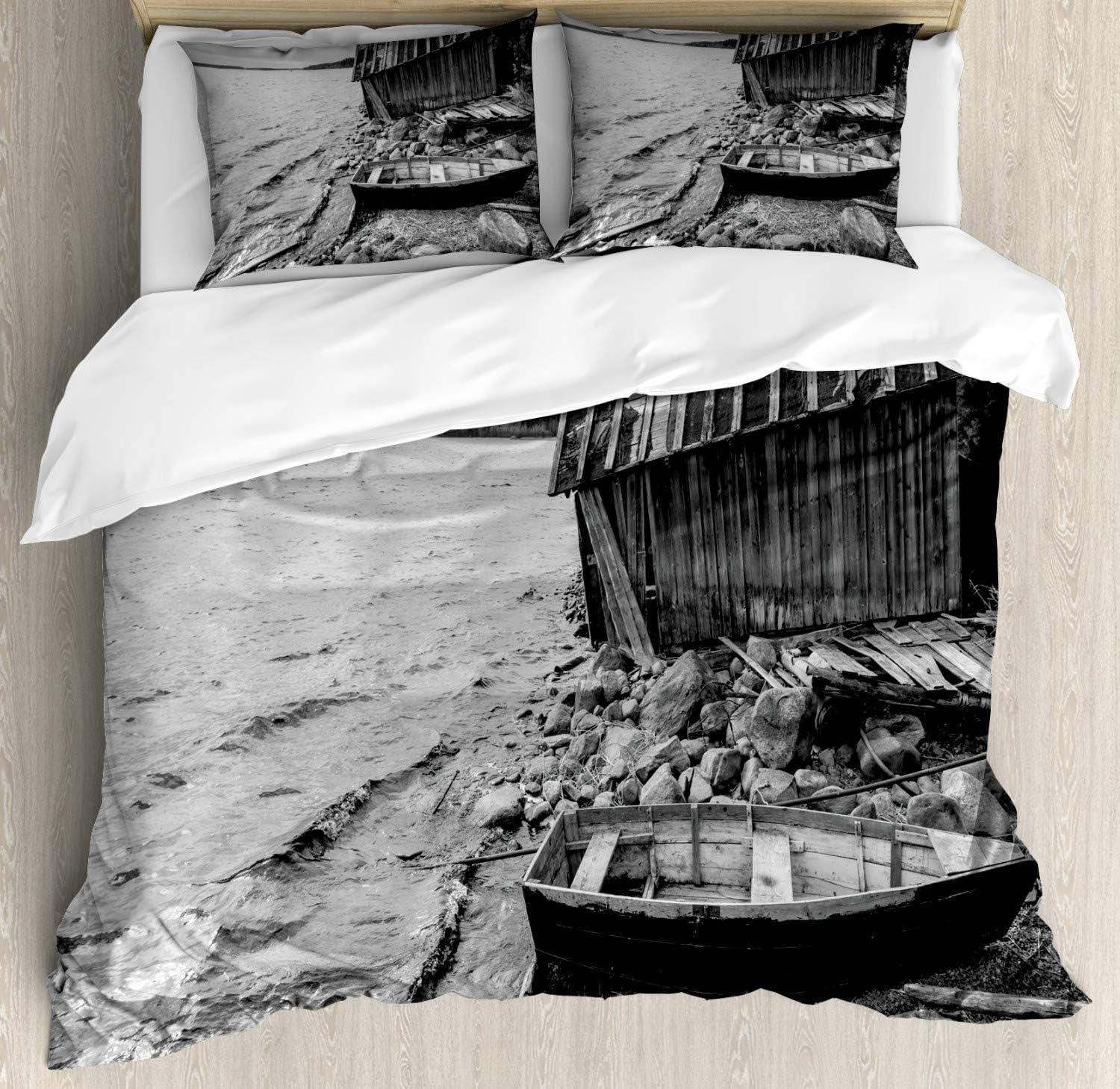 imageAmbesonne Love Duvet Cover Set Valentines Day Words with Hearts Frame on Vertical Lines Romantic Calligraphy Decorative 2 Piece Bedding Set with 1 Pillow Sham Twin Size Pink Red BlushGrey