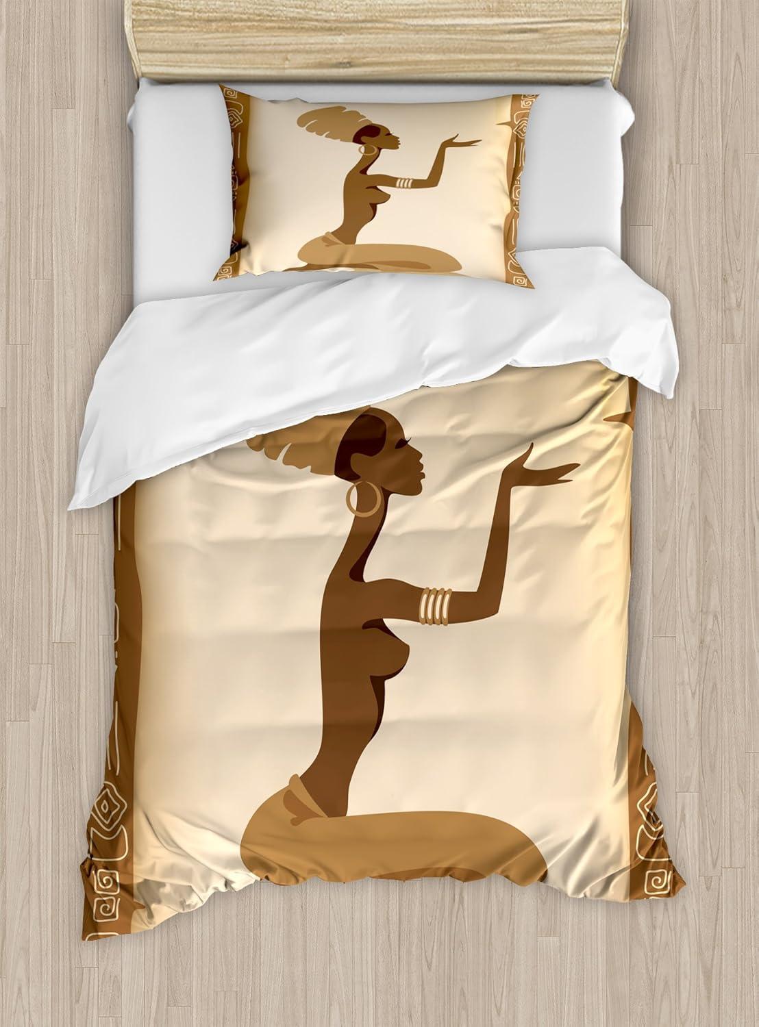 imageAmbesonne Love Duvet Cover Set Valentines Day Words with Hearts Frame on Vertical Lines Romantic Calligraphy Decorative 2 Piece Bedding Set with 1 Pillow Sham Twin Size Pink Red BlushPale Brown