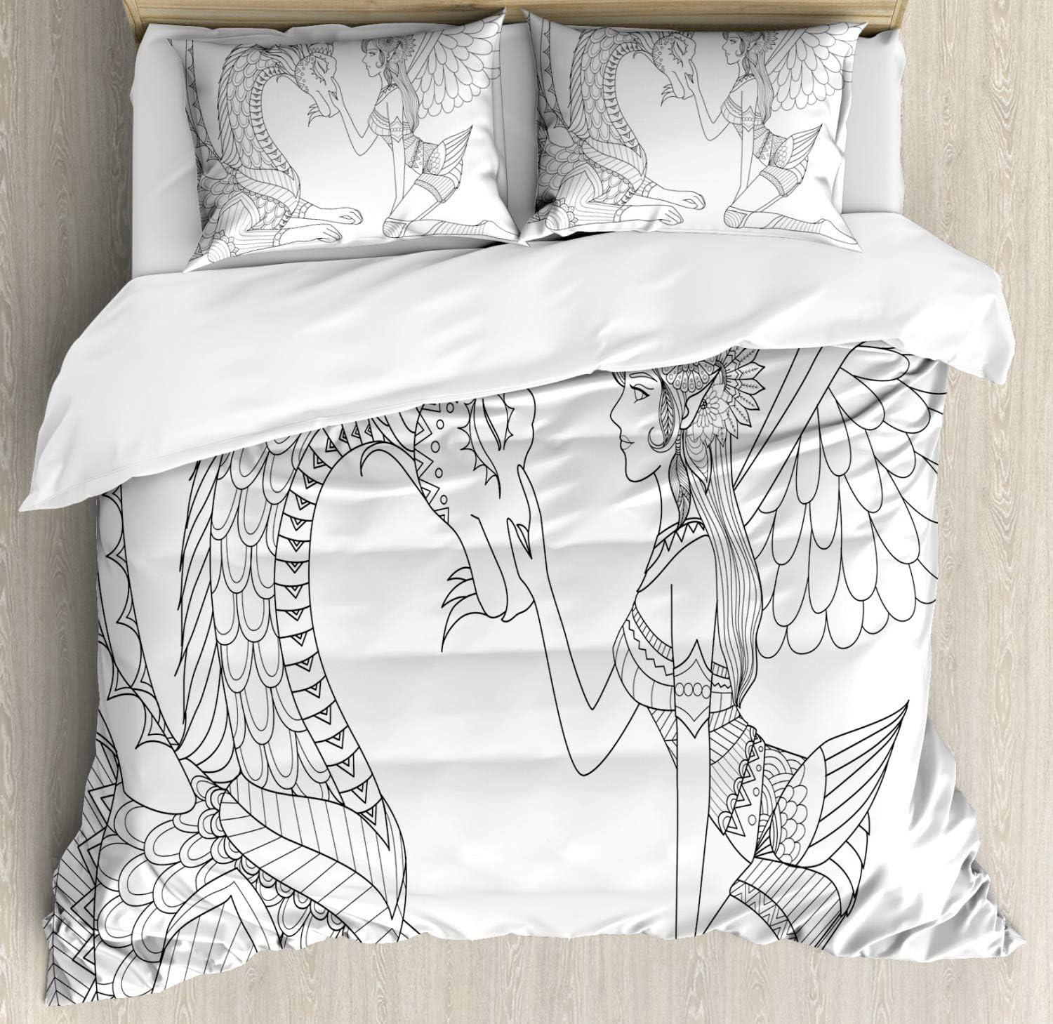 imageAmbesonne Love Duvet Cover Set Valentines Day Words with Hearts Frame on Vertical Lines Romantic Calligraphy Decorative 2 Piece Bedding Set with 1 Pillow Sham Twin Size Pink Red BlushWhite and Black