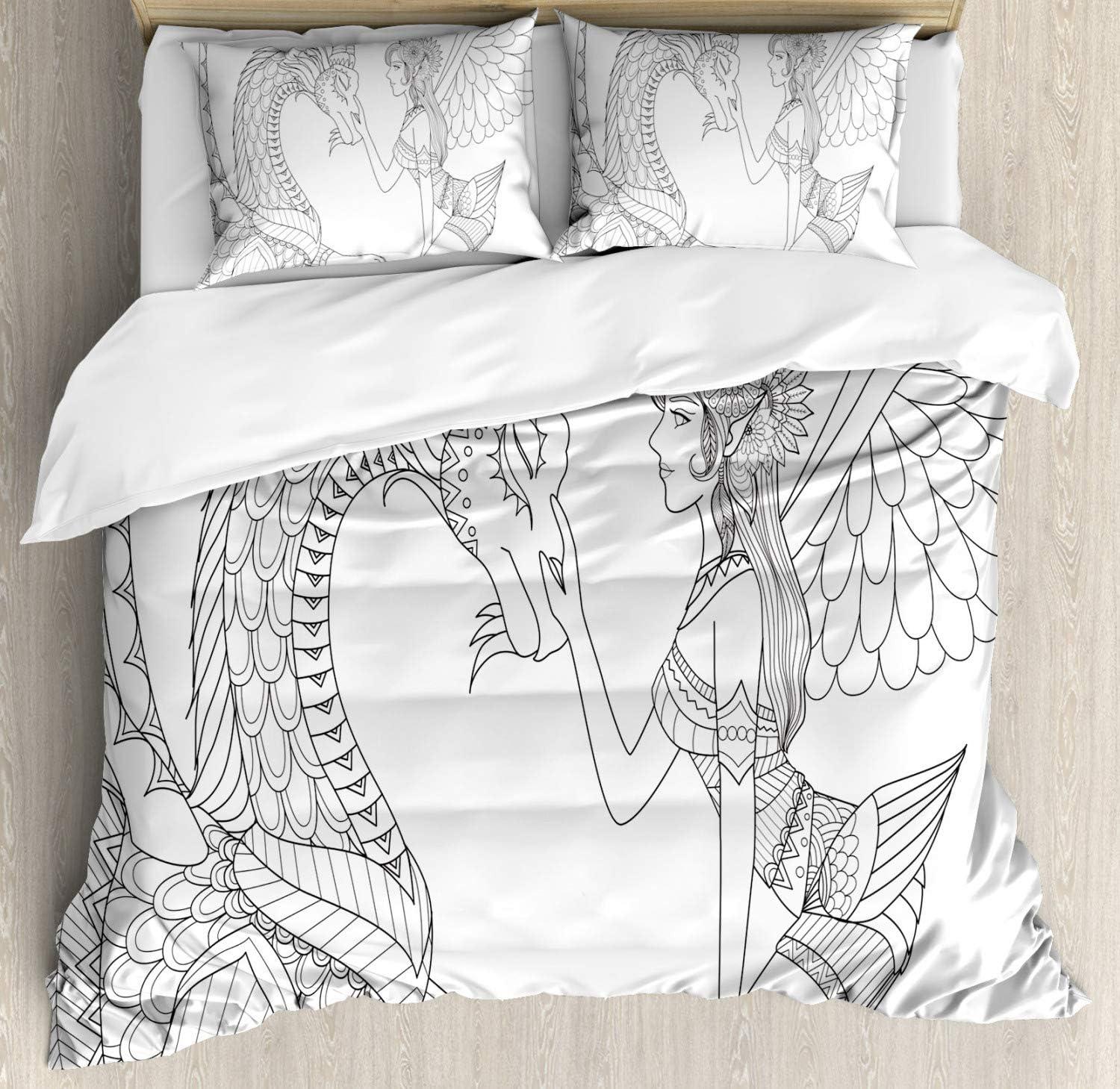 imageAmbesonne Love Duvet Cover Set Valentines Day Words with Hearts Frame on Vertical Lines Romantic Calligraphy Decorative 2 Piece Bedding Set with 1 Pillow Sham Twin Size Pink Red BlushWhite and Black