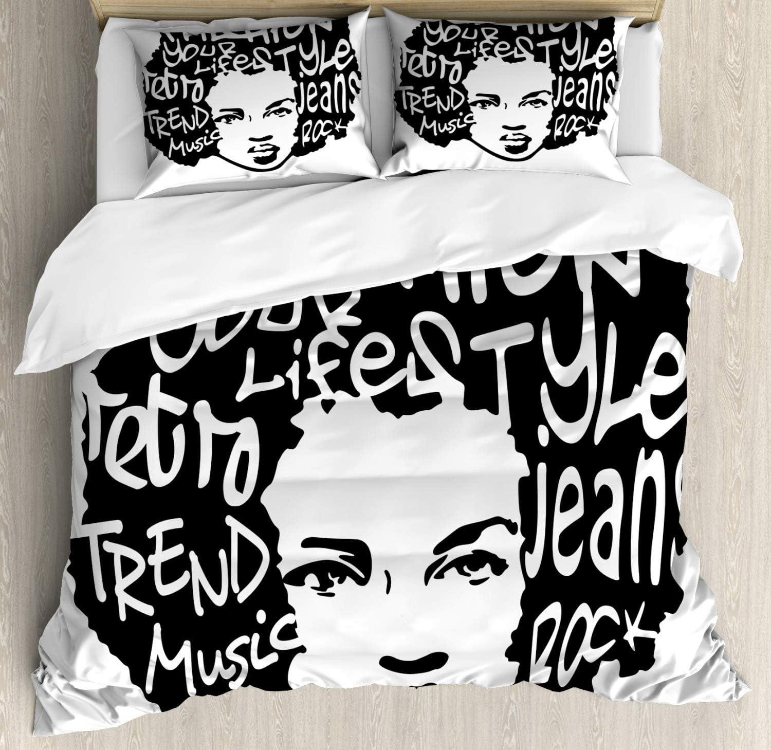imageAmbesonne Love Duvet Cover Set Valentines Day Words with Hearts Frame on Vertical Lines Romantic Calligraphy Decorative 2 Piece Bedding Set with 1 Pillow Sham Twin Size Pink Red BlushBlack and White
