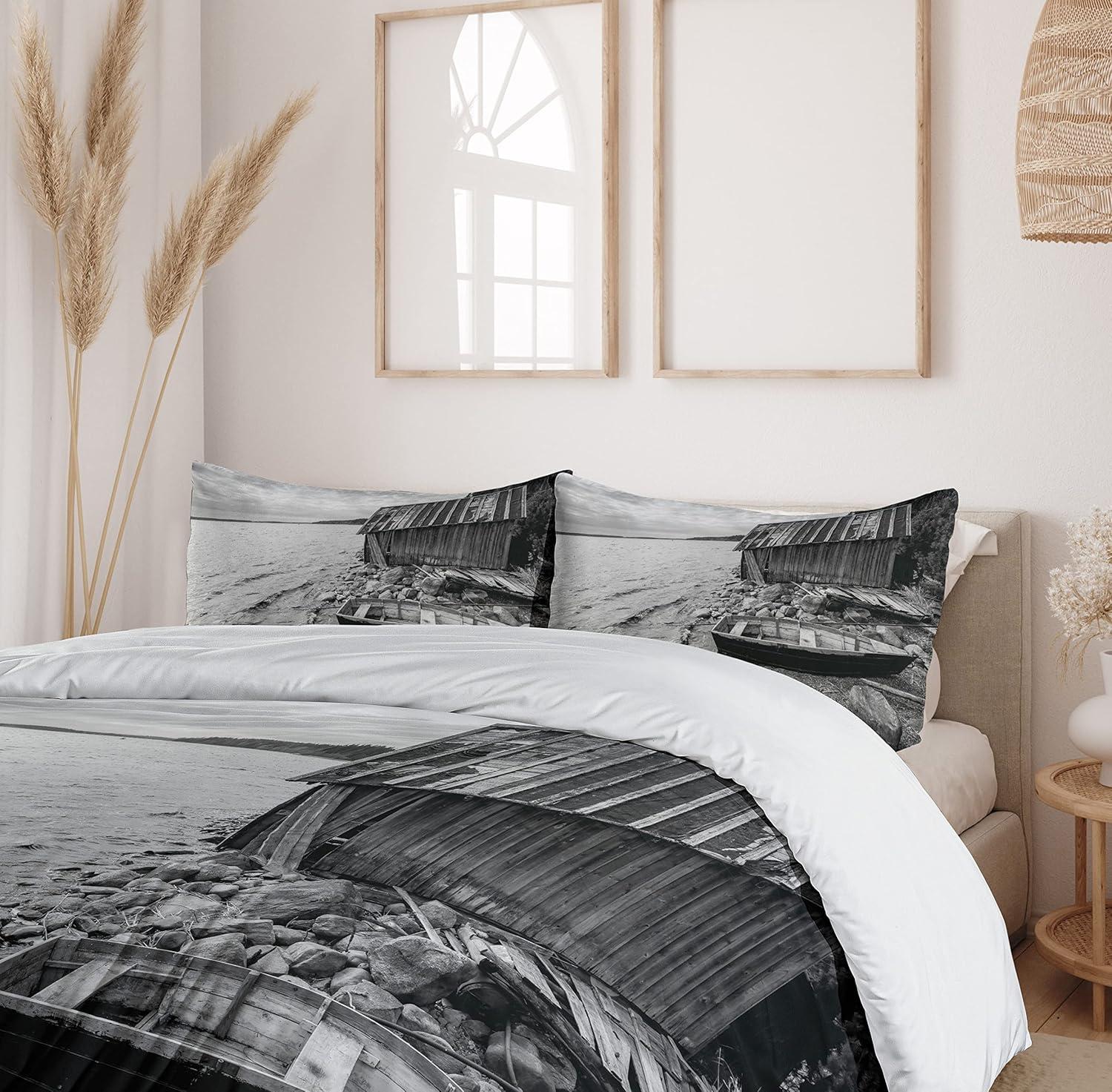 imageAmbesonne Love Duvet Cover Set Valentines Day Words with Hearts Frame on Vertical Lines Romantic Calligraphy Decorative 2 Piece Bedding Set with 1 Pillow Sham Twin Size Pink Red BlushGrey