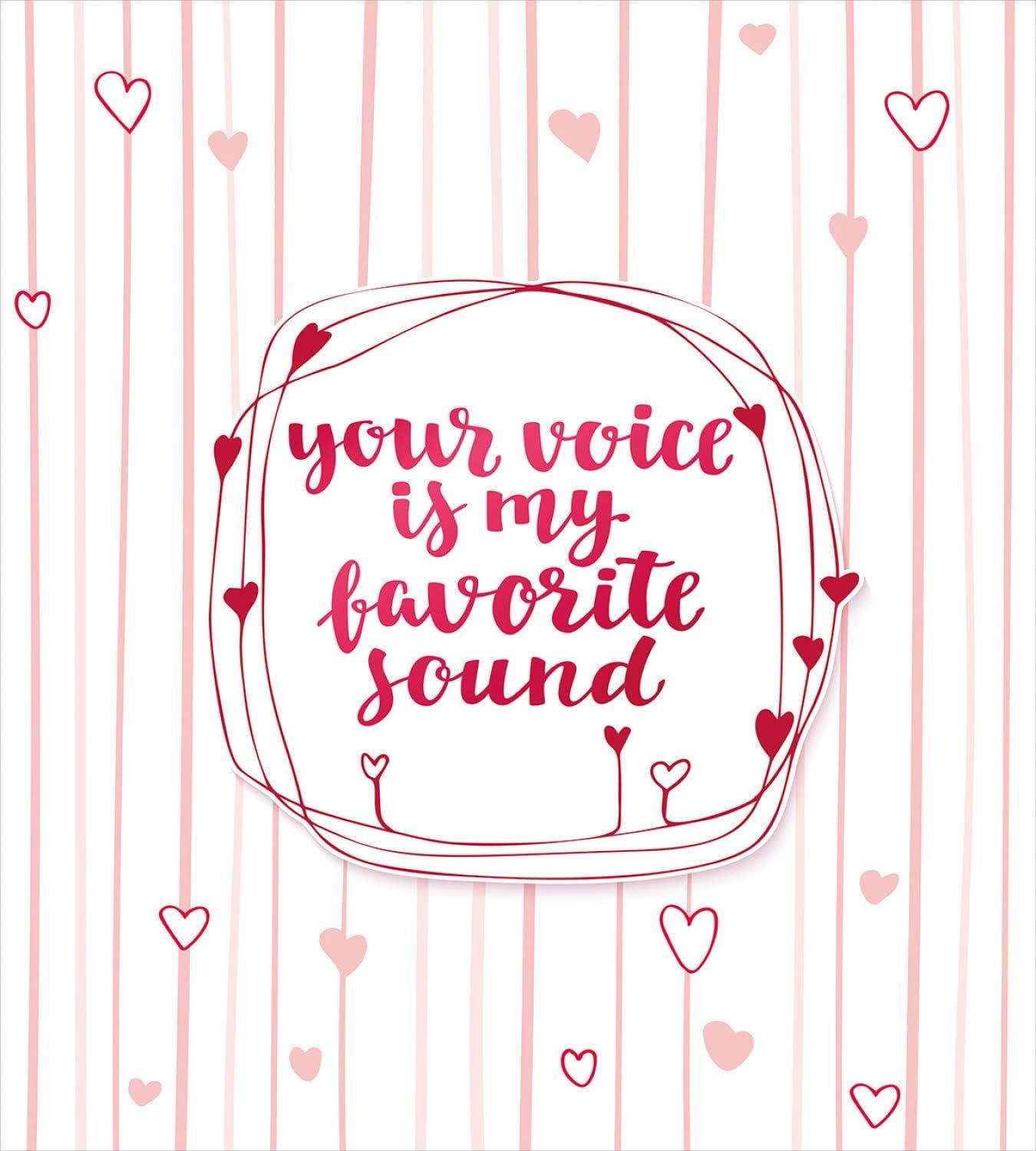 imageAmbesonne Love Duvet Cover Set Valentines Day Words with Hearts Frame on Vertical Lines Romantic Calligraphy Decorative 2 Piece Bedding Set with 1 Pillow Sham Twin Size Pink Red BlushPink Red Blush