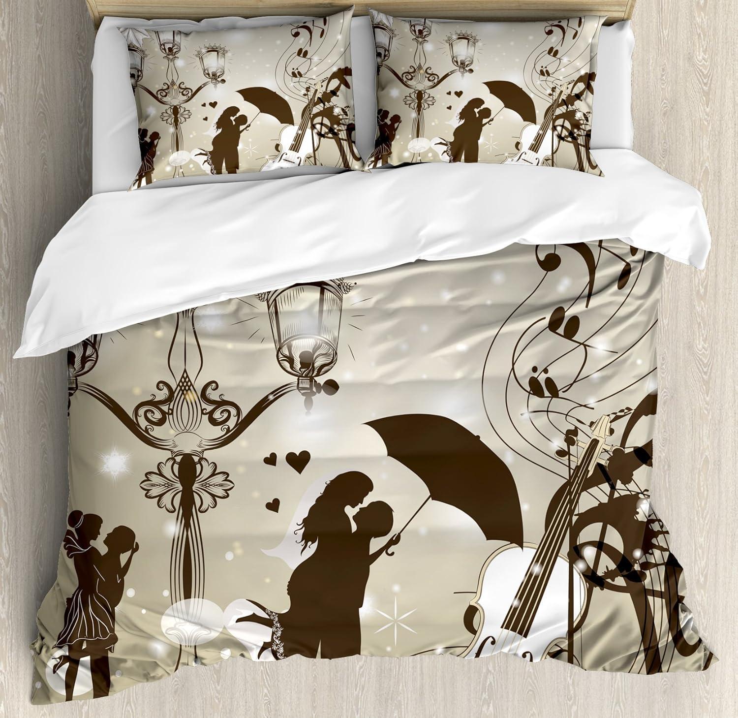 imageAmbesonne Love Duvet Cover Set Valentines Day Words with Hearts Frame on Vertical Lines Romantic Calligraphy Decorative 2 Piece Bedding Set with 1 Pillow Sham Twin Size Pink Red BlushDust