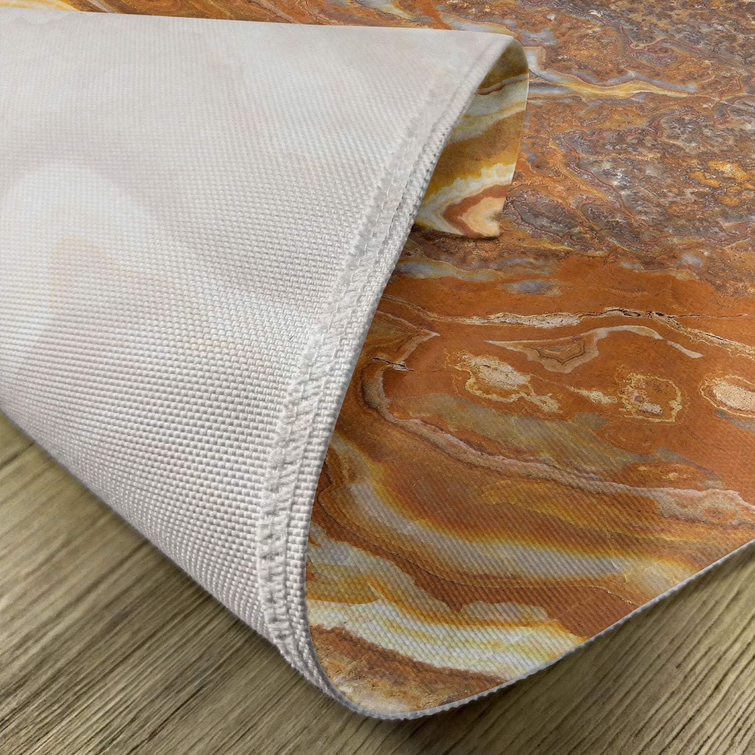 imageAmbesonne Marble Print Place Mats Set of 4 Unique Earthen Toned Mother Earth Natural Travertine Structures Washable Fabric Placemats for Dining Table Standard Size Yellow Cinnamon