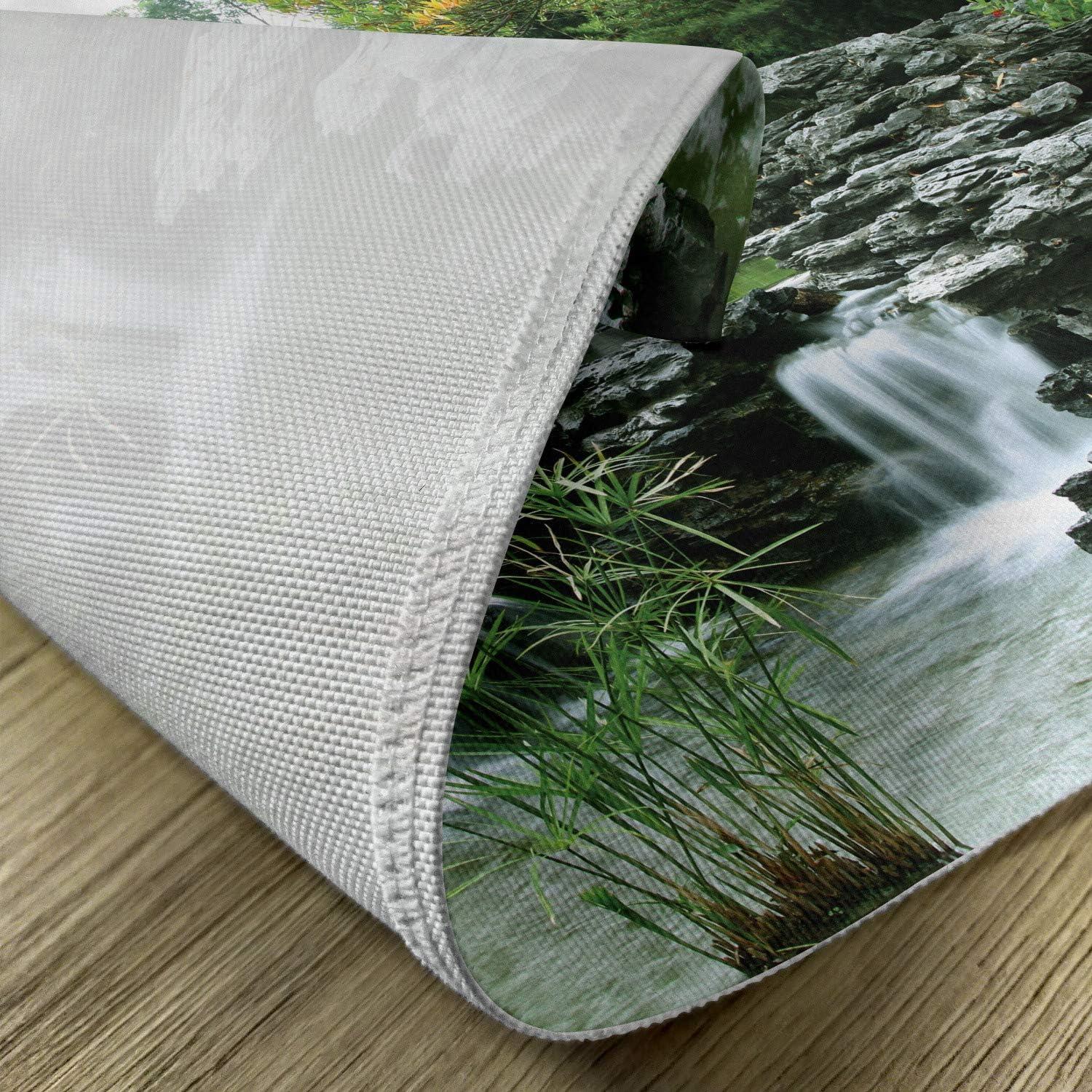 imageAmbesonne New York Place Mats Set of 4 NYC Exquisite Skyline Manhattan Old Neighborhood Tourist Country Print Washable Fabric Placemats for Dining Table Standard Size Purple and YellowGreen White