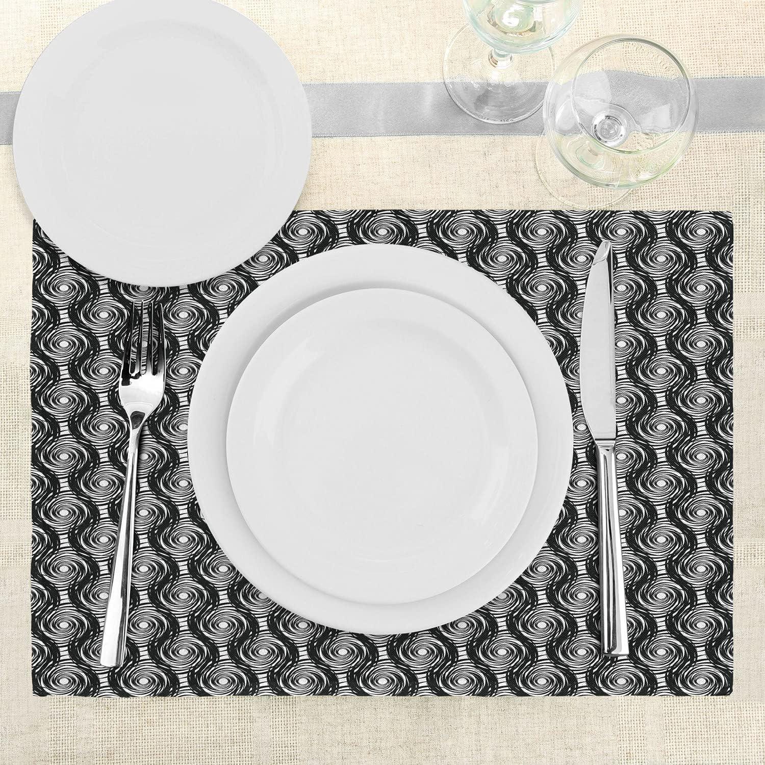 imageAmbesonne New York Place Mats Set of 4 NYC Exquisite Skyline Manhattan Old Neighborhood Tourist Country Print Washable Fabric Placemats for Dining Table Standard Size Purple and YellowBlack and White