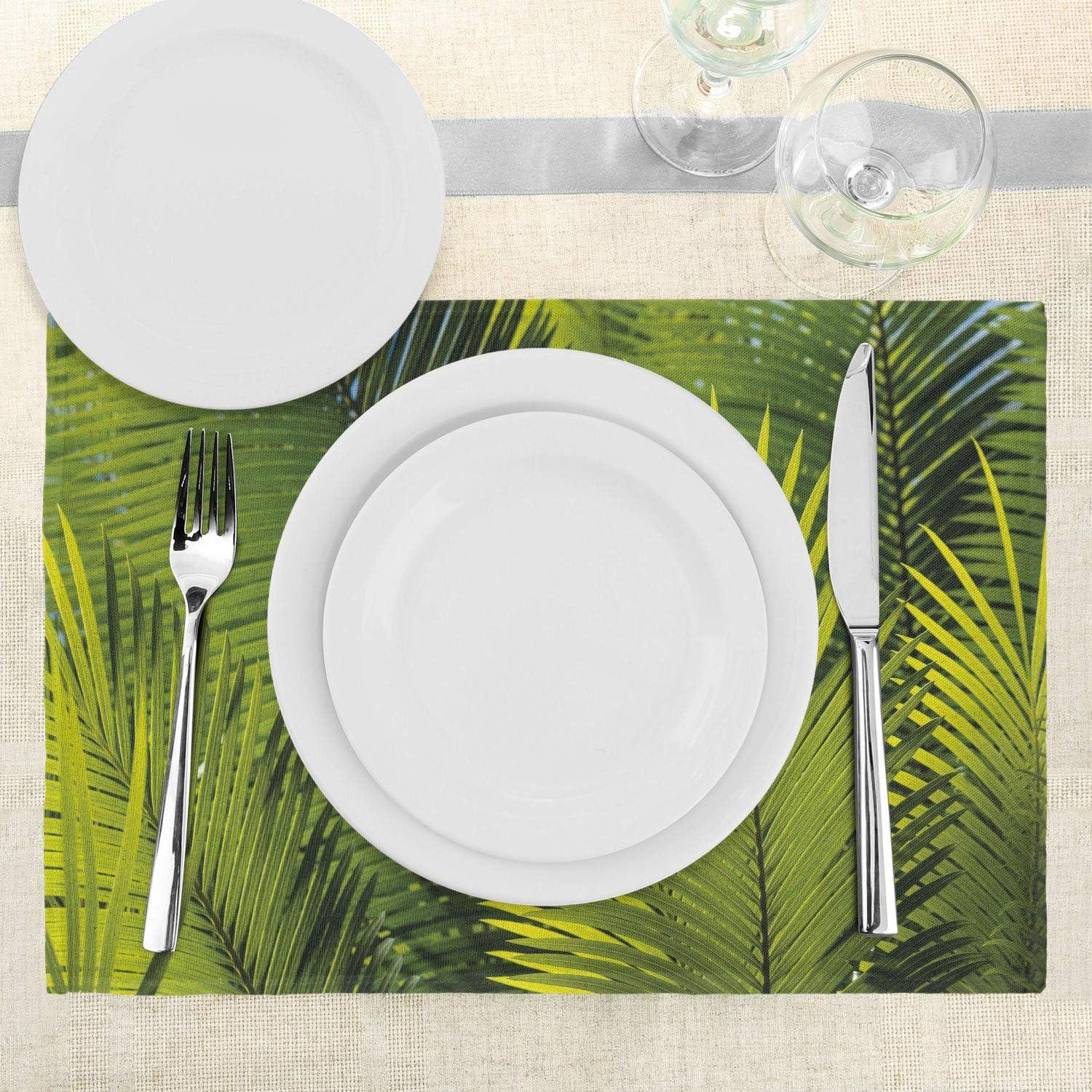 imageAmbesonne New York Place Mats Set of 4 NYC Exquisite Skyline Manhattan Old Neighborhood Tourist Country Print Washable Fabric Placemats for Dining Table Standard Size Purple and YellowFern Green