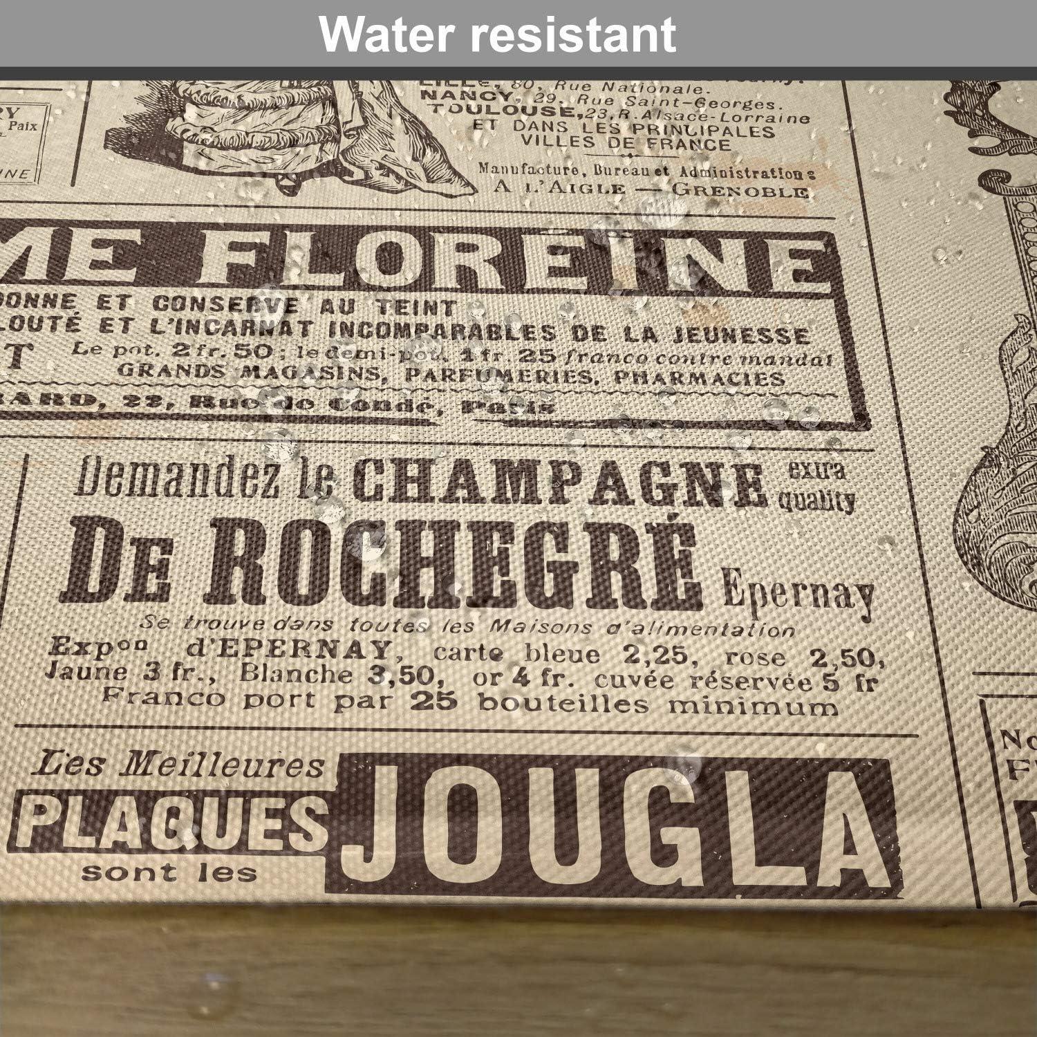 imageAmbesonne Paris Place Mats Set of 4 Vintage Old Historic Newspaper Journal French Paper Lettering Art Design Washable Fabric Placemats for Dining Table Standard Size Brown Caramel