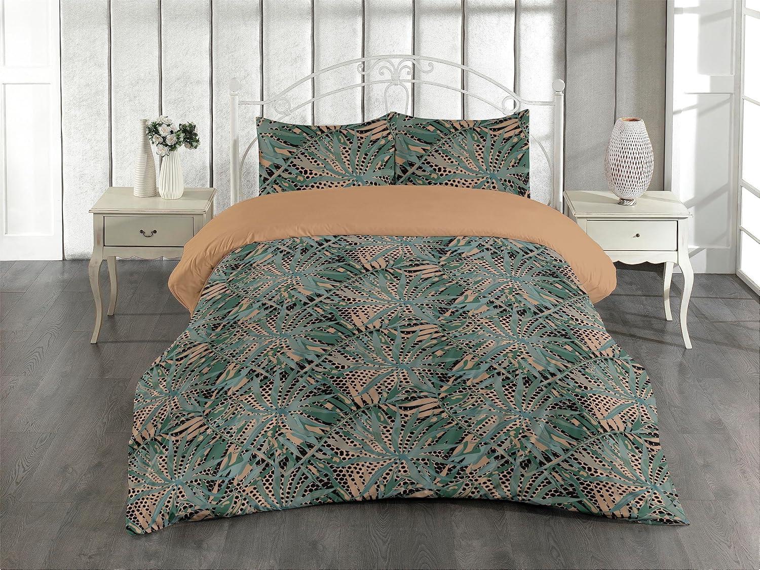 imageAmbesonne Pink Roses Duvet Cover Set Romantic Spring Garden Blooming Flowers Nature Art Valentine Blossom Reversible 2 Piece Bedding Set with Pillow Sham Twin Magenta Blush KhakiCamel Peacock Green Black