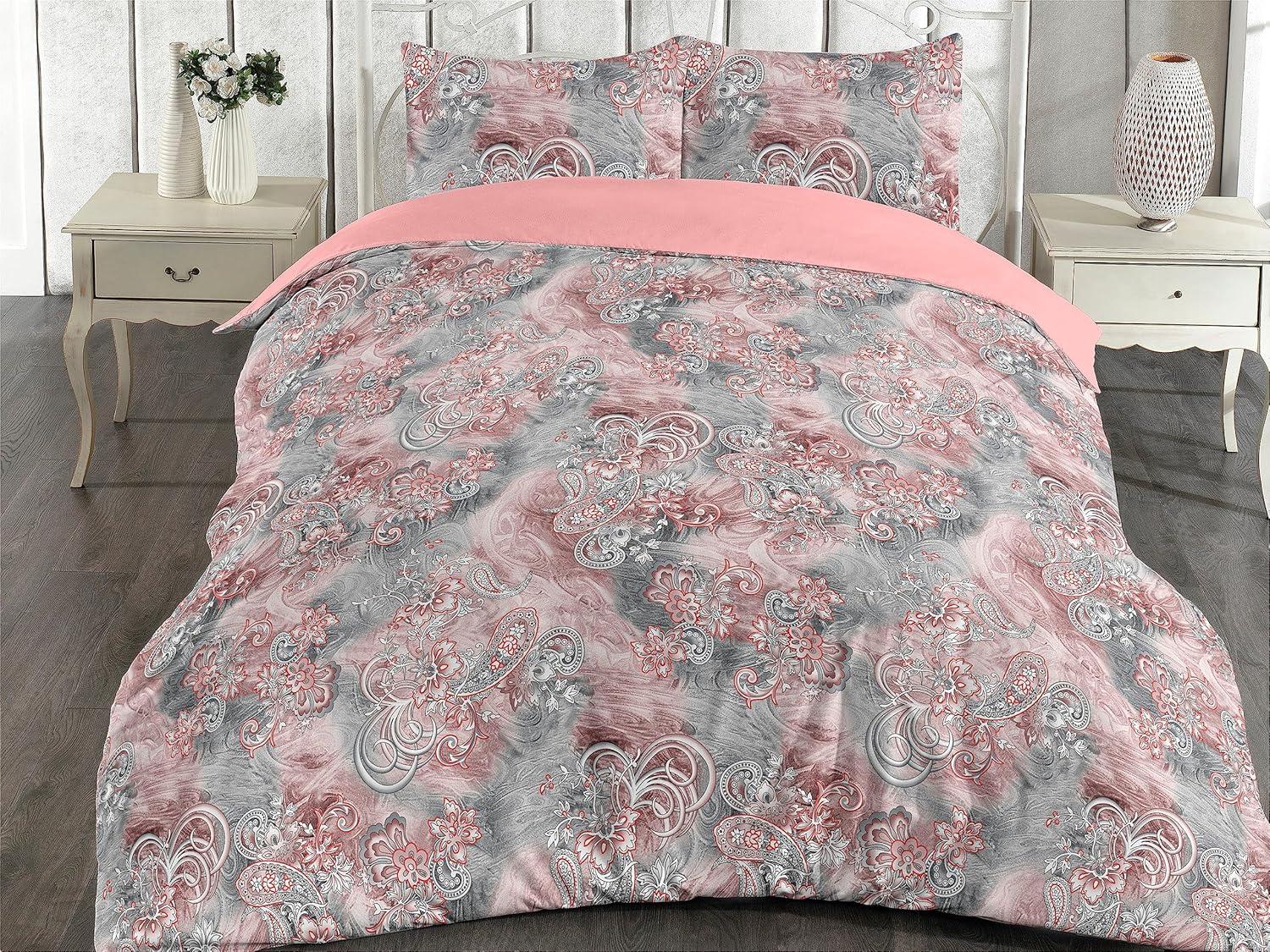 imageAmbesonne Pink Roses Duvet Cover Set Romantic Spring Garden Blooming Flowers Nature Art Valentine Blossom Reversible 2 Piece Bedding Set with Pillow Sham Twin Magenta Blush KhakiDried Rose and Dimgray
