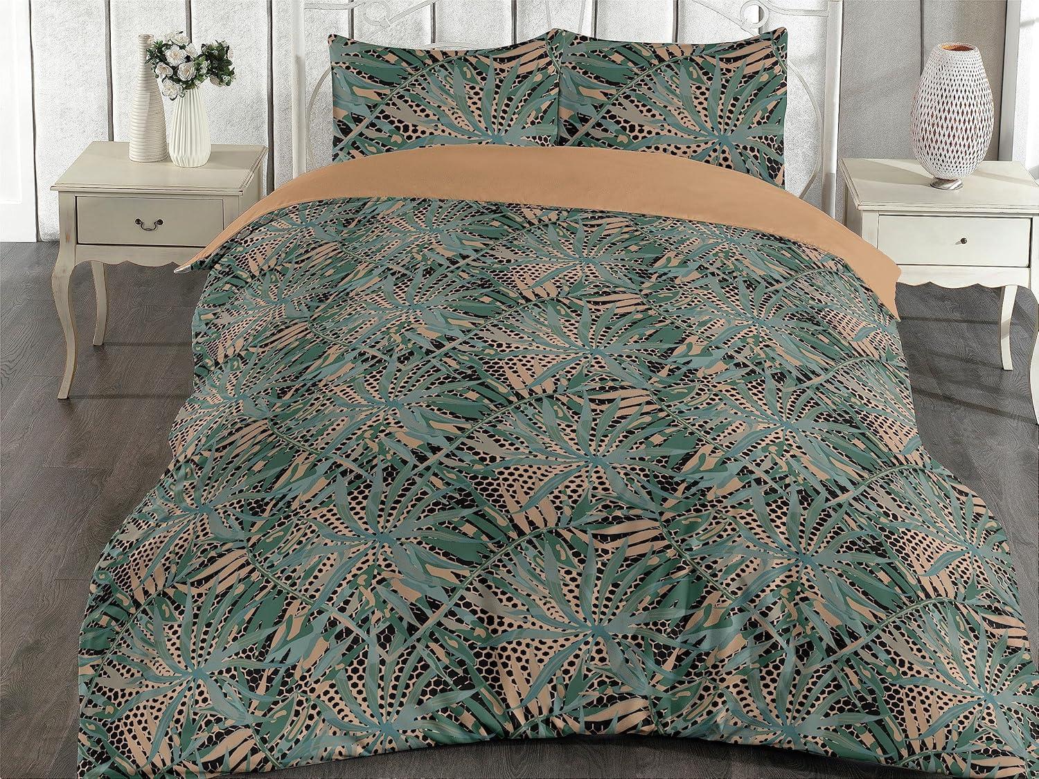 imageAmbesonne Pink Roses Duvet Cover Set Romantic Spring Garden Blooming Flowers Nature Art Valentine Blossom Reversible 2 Piece Bedding Set with Pillow Sham Twin Magenta Blush KhakiCamel Peacock Green Black