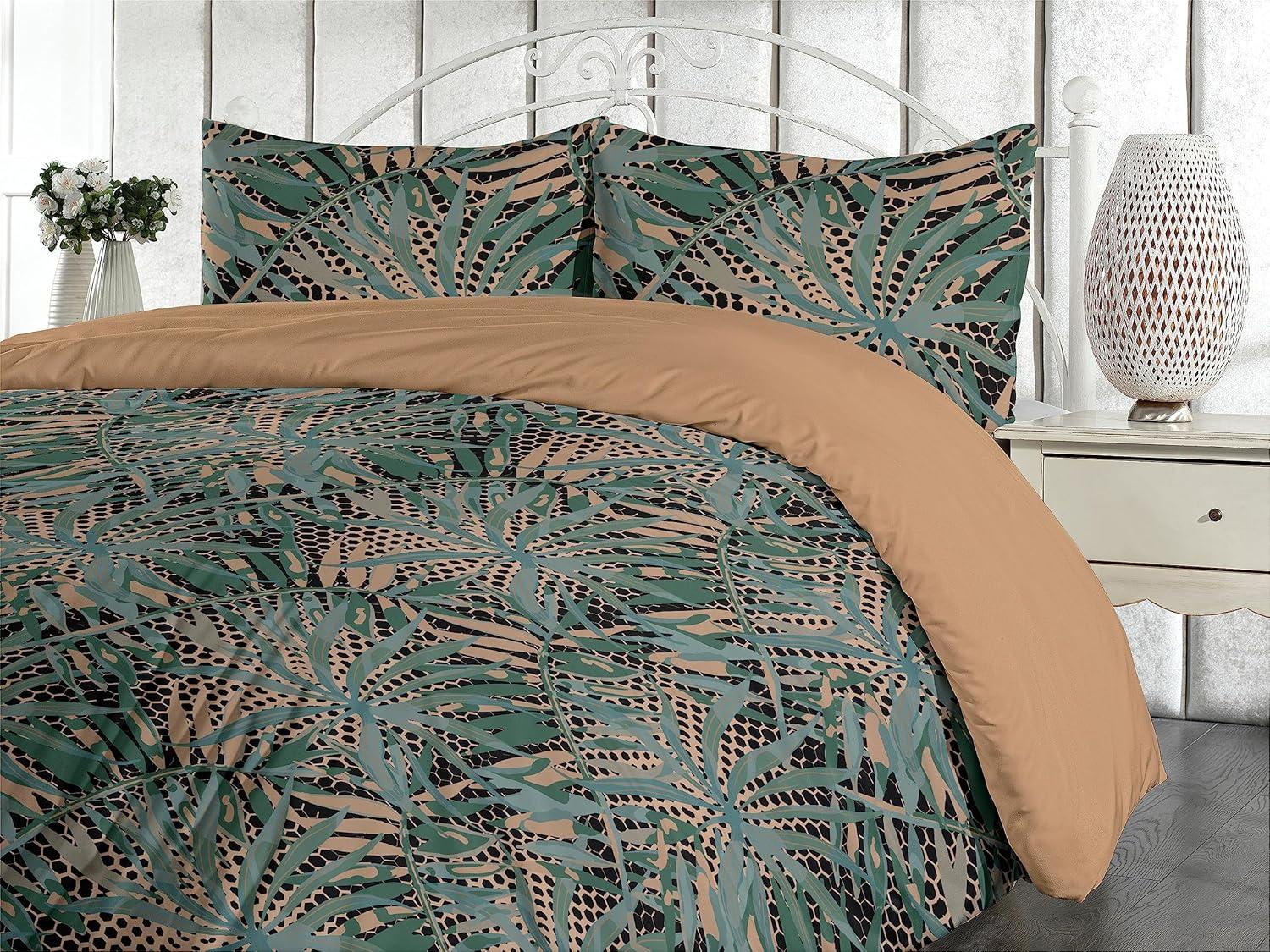 imageAmbesonne Pink Roses Duvet Cover Set Romantic Spring Garden Blooming Flowers Nature Art Valentine Blossom Reversible 2 Piece Bedding Set with Pillow Sham Twin Magenta Blush KhakiCamel Peacock Green Black