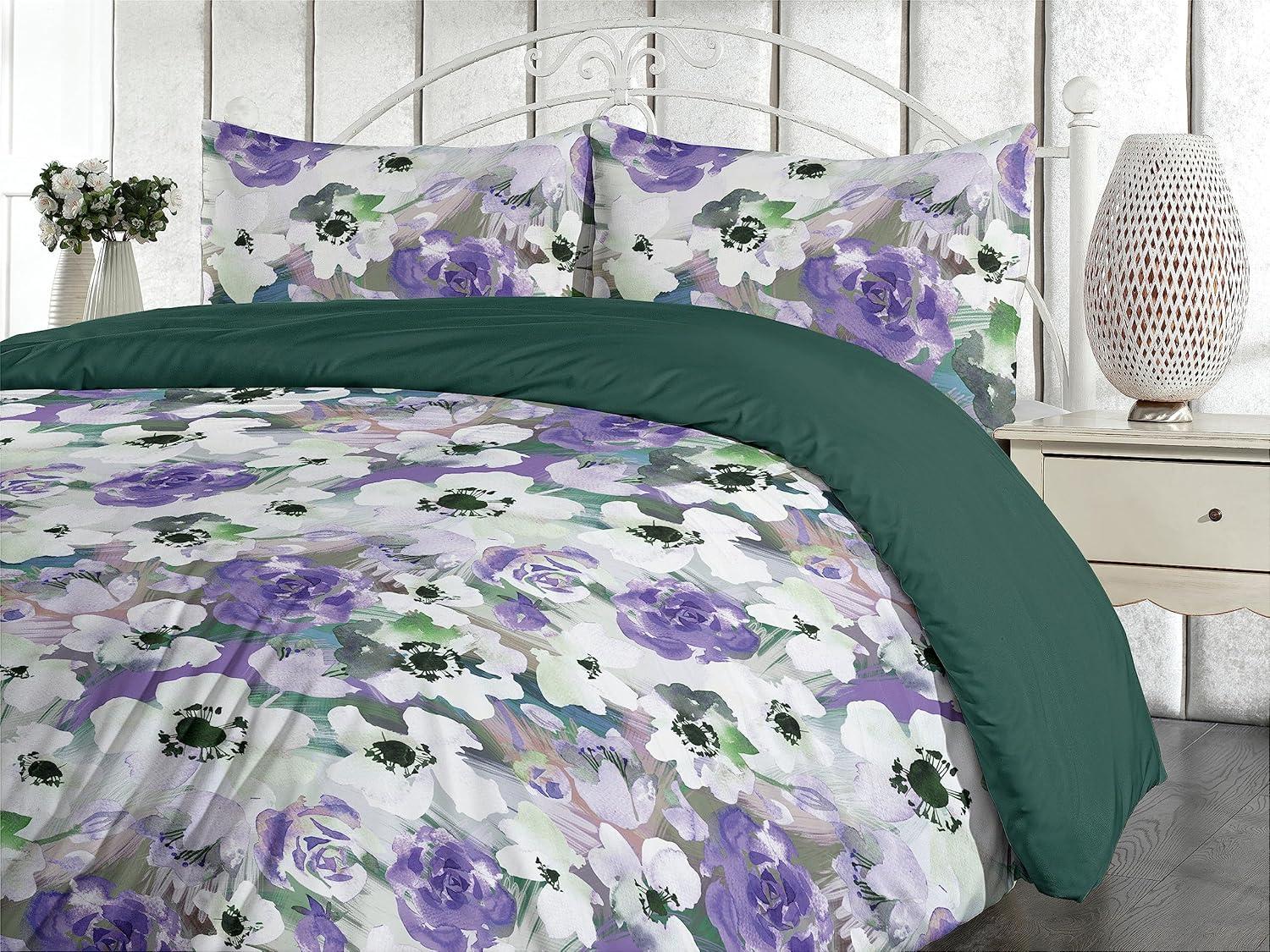 imageAmbesonne Pink Roses Duvet Cover Set Romantic Spring Garden Blooming Flowers Nature Art Valentine Blossom Reversible 2 Piece Bedding Set with Pillow Sham Twin Magenta Blush KhakiBlue Violet and Laurel Green