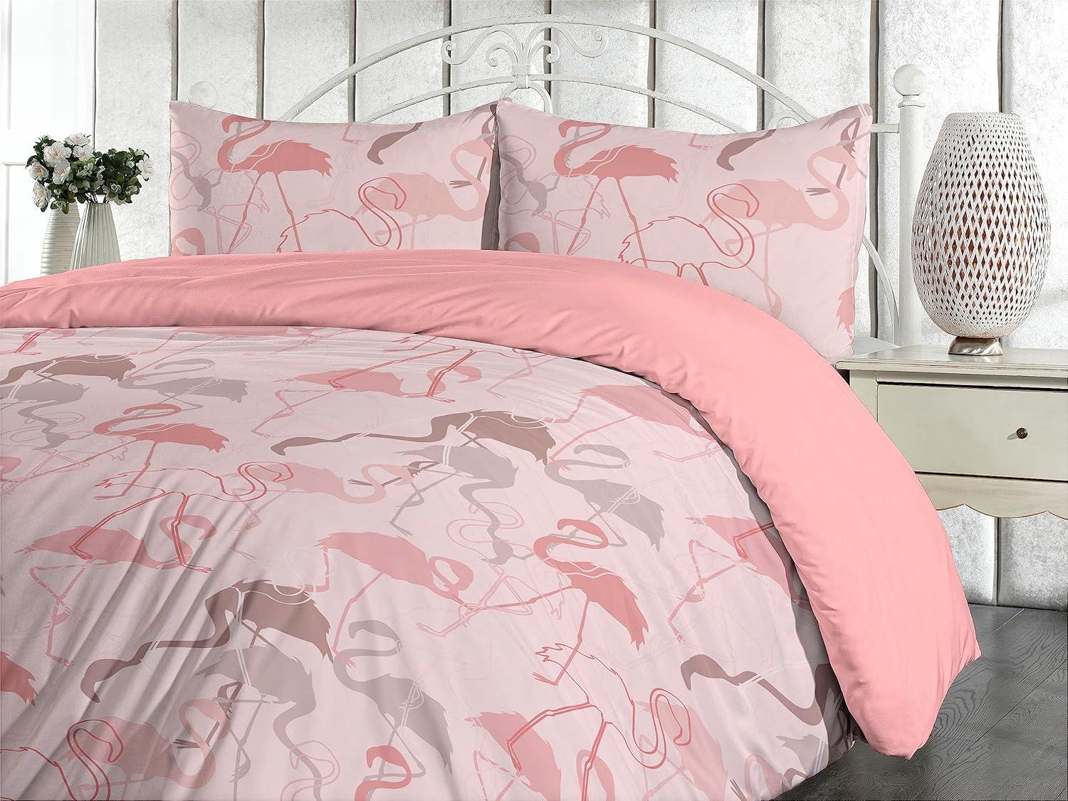 imageAmbesonne Romantic Duvet Cover Set Valentines Day Kiss Love Me and You Lettering with Blooming Flowers Reversible 2 Piece Bedding Set with Pillow Sham Twin Pastel Pink Grey EggshellBlush Pastel Pink