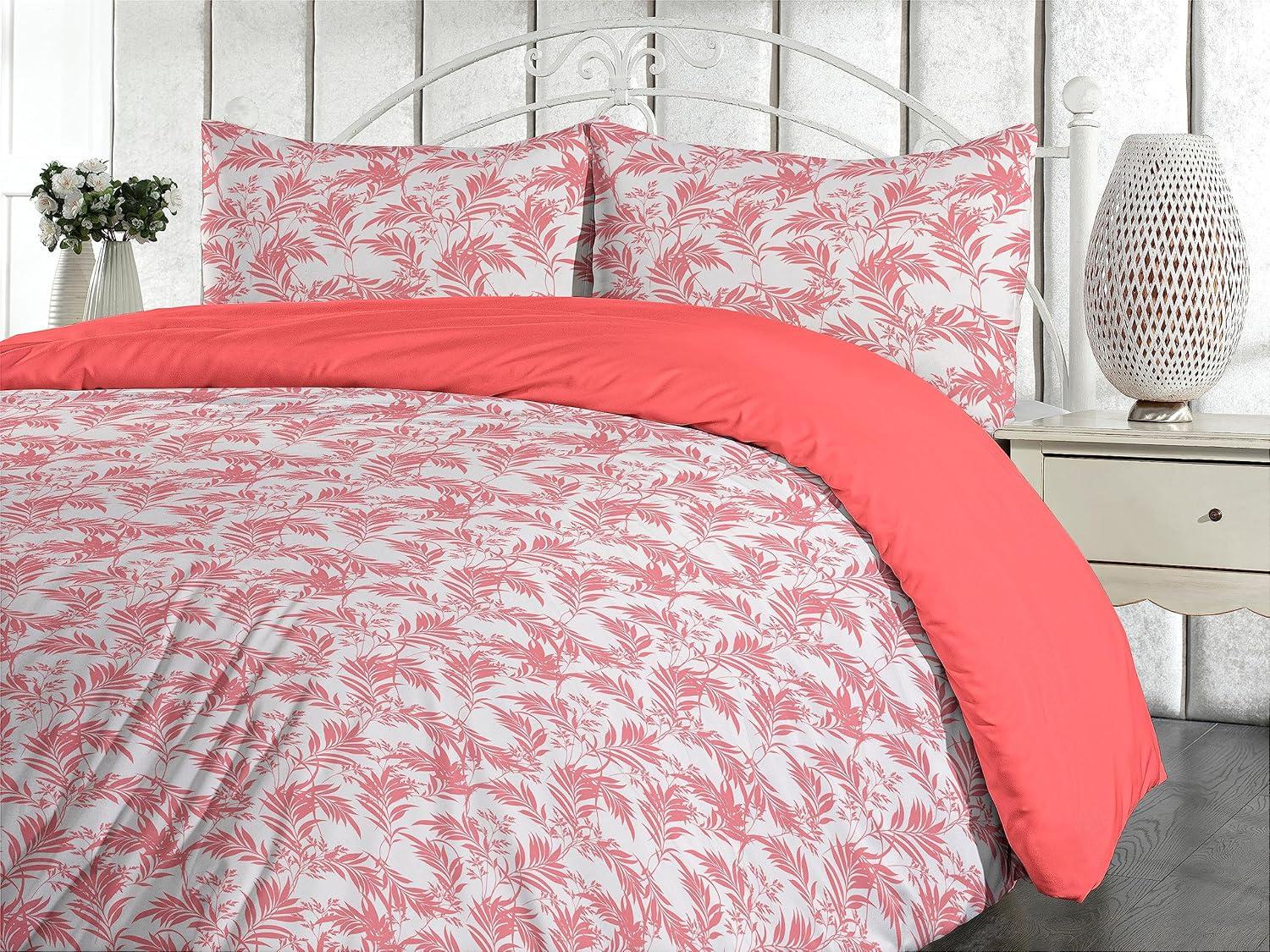 imageAmbesonne Romantic Duvet Cover Set Valentines Day Kiss Love Me and You Lettering with Blooming Flowers Reversible 2 Piece Bedding Set with Pillow Sham Twin Pastel Pink Grey EggshellCoral Off White