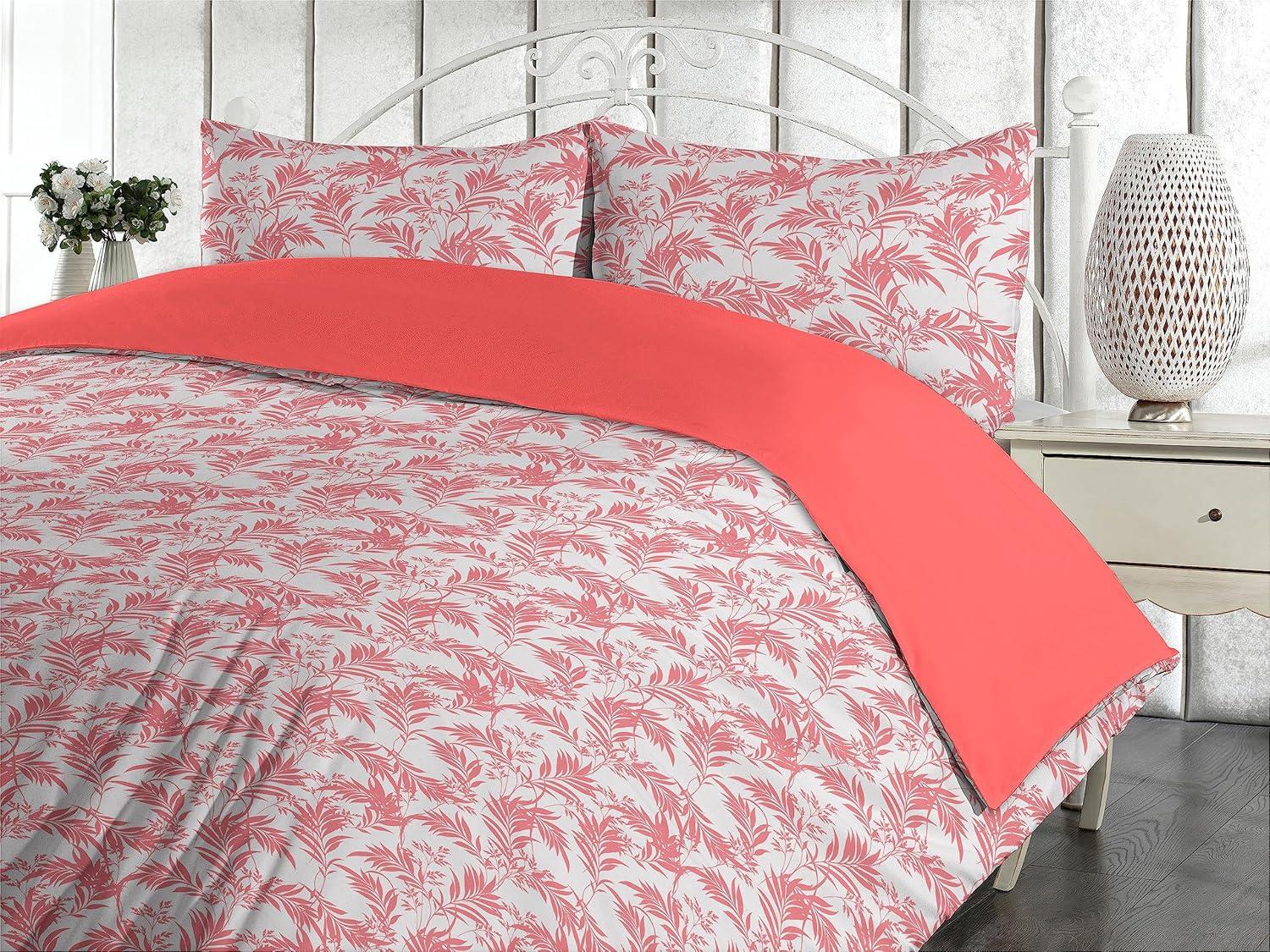 imageAmbesonne Romantic Duvet Cover Set Valentines Day Kiss Love Me and You Lettering with Blooming Flowers Reversible 2 Piece Bedding Set with Pillow Sham Twin Pastel Pink Grey EggshellCoral Off White