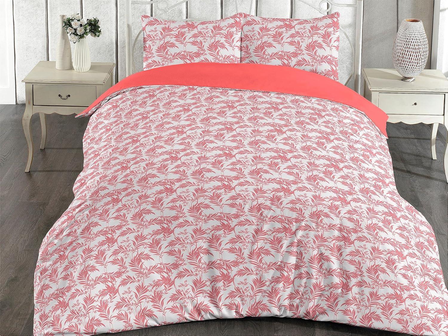 imageAmbesonne Romantic Duvet Cover Set Valentines Day Kiss Love Me and You Lettering with Blooming Flowers Reversible 2 Piece Bedding Set with Pillow Sham Twin Pastel Pink Grey EggshellCoral Off White