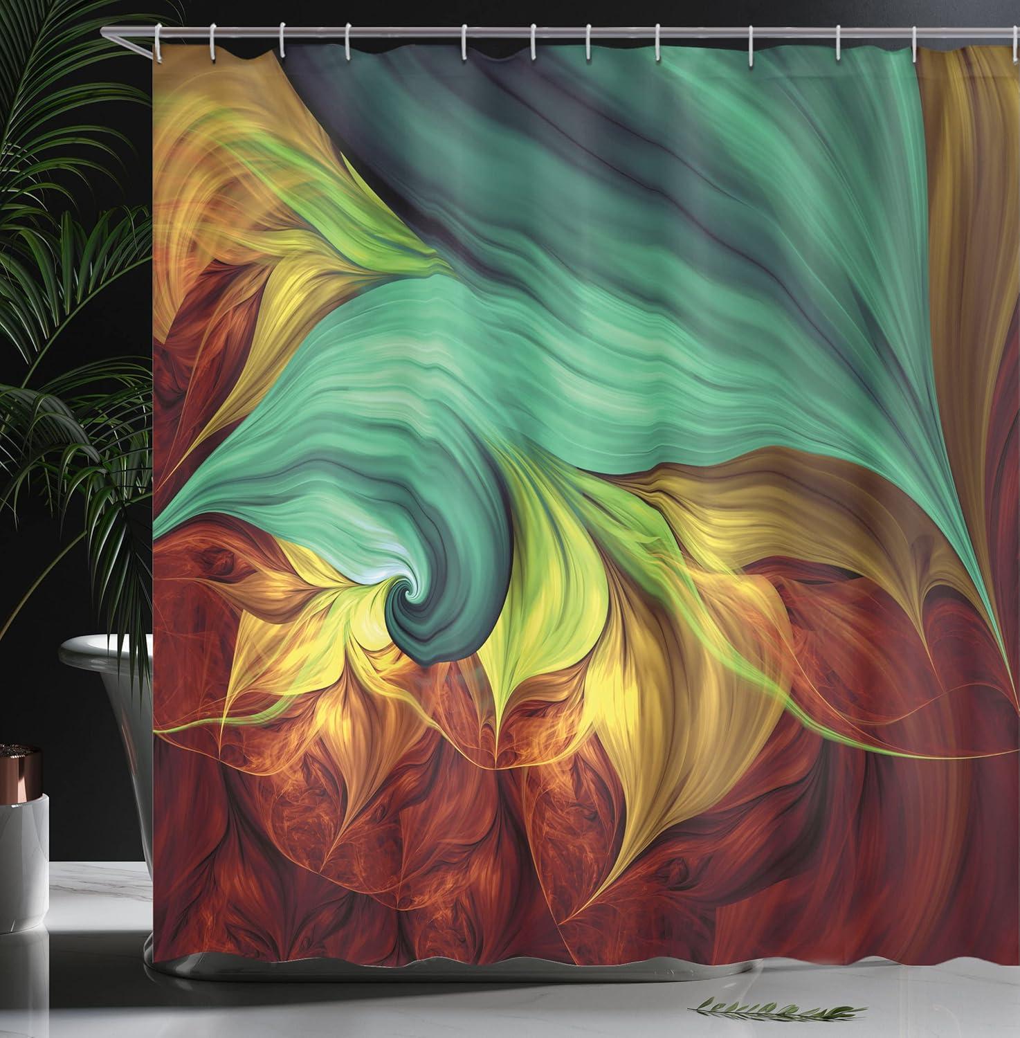 imageAmbesonne Romantic Shower Curtain Couple in Love Walking in The City Streets in Rainy Day Romance Dramatic Urban Scene Cloth Fabric Bathroom Decor Set with Hooks 69 W x 84 L Sepia RedYellow Teal
