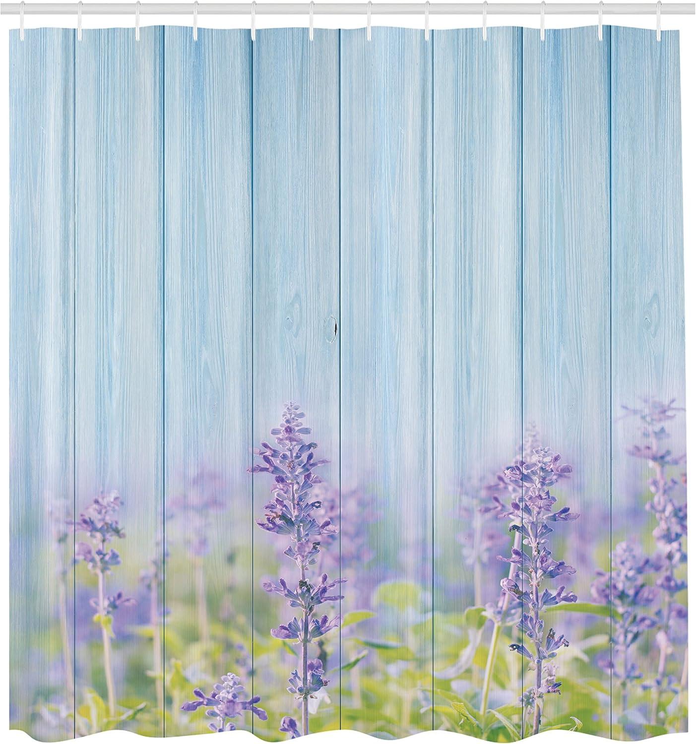 imageAmbesonne Romantic Shower Curtain Couple in Love Walking in The City Streets in Rainy Day Romance Dramatic Urban Scene Cloth Fabric Bathroom Decor Set with Hooks 69 W x 84 L Sepia RedLilac Blue
