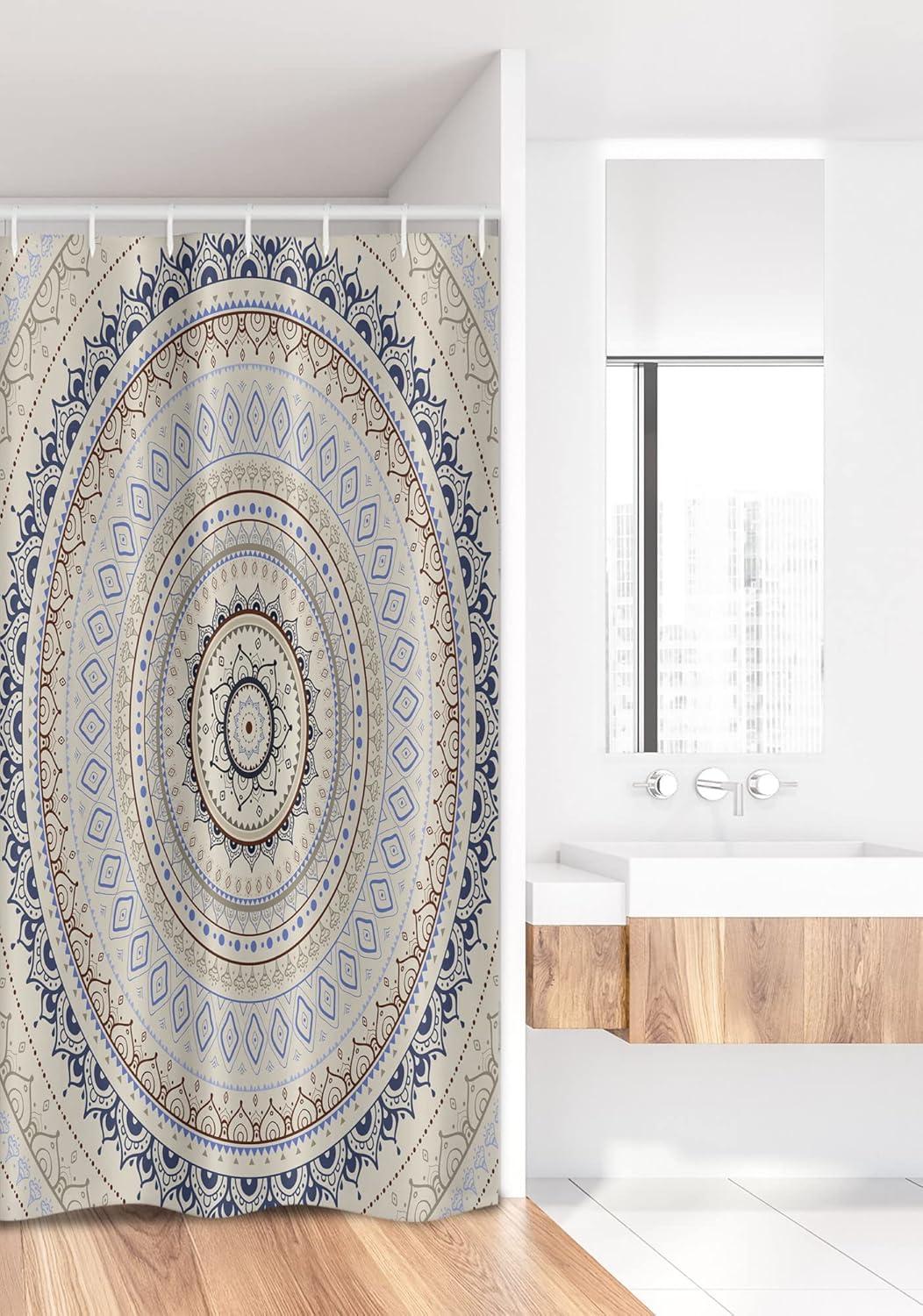 imageAmbesonne Romantic Shower Curtain Couple in Love Walking in The City Streets in Rainy Day Romance Dramatic Urban Scene Cloth Fabric Bathroom Decor Set with Hooks 69 W x 84 L Sepia RedBeige Blue