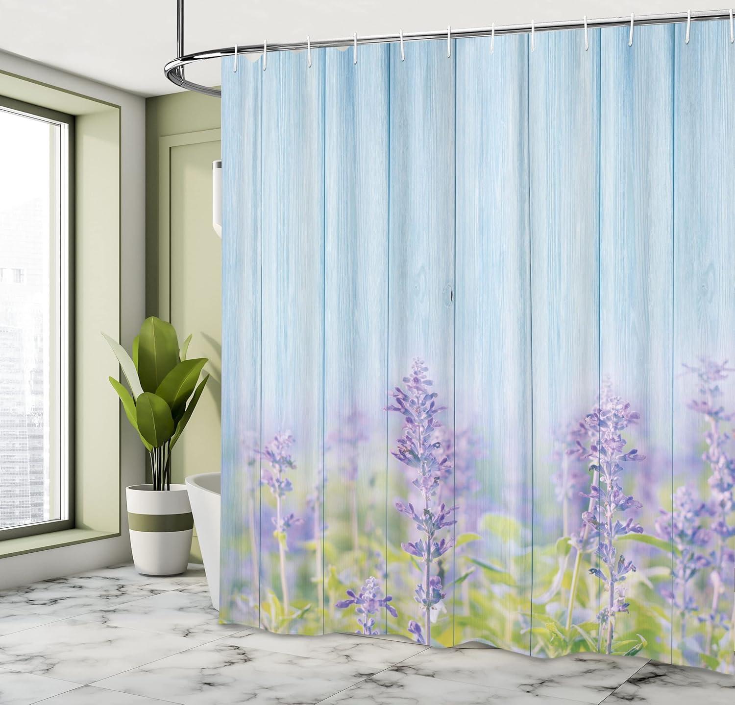 imageAmbesonne Romantic Shower Curtain Couple in Love Walking in The City Streets in Rainy Day Romance Dramatic Urban Scene Cloth Fabric Bathroom Decor Set with Hooks 69 W x 84 L Sepia RedLilac Blue