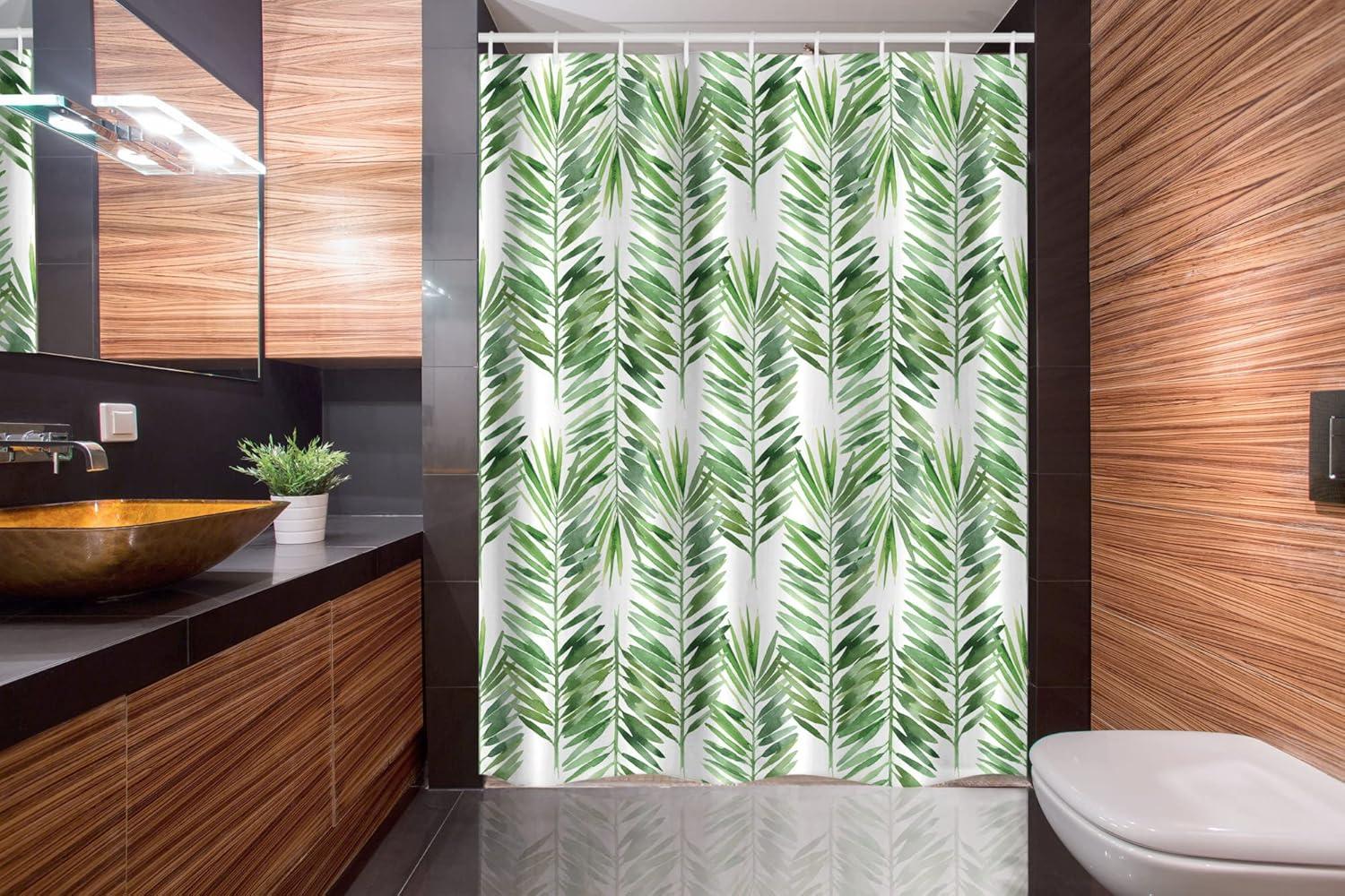imageAmbesonne Romantic Shower Curtain Couple in Love Walking in The City Streets in Rainy Day Romance Dramatic Urban Scene Cloth Fabric Bathroom Decor Set with Hooks 69 W x 84 L Sepia RedPale Green