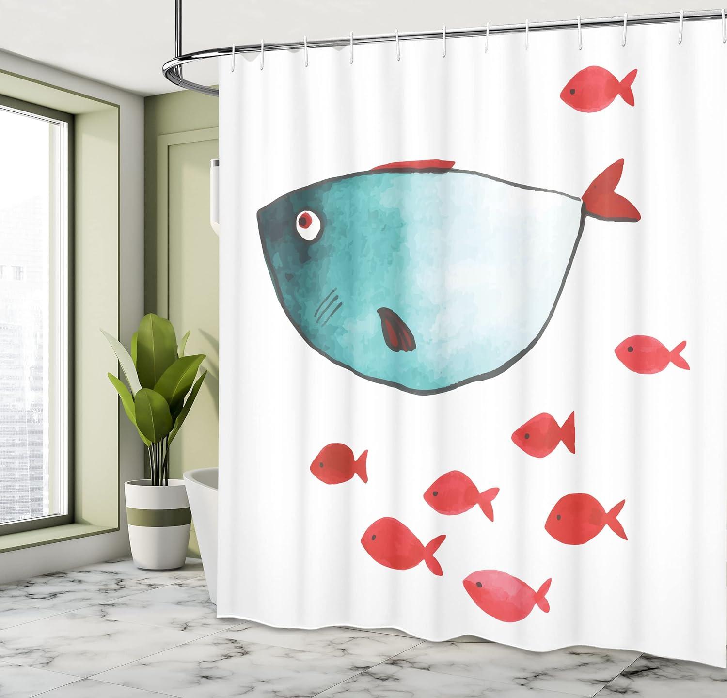 imageAmbesonne Romantic Shower Curtain Couple in Love Walking in The City Streets in Rainy Day Romance Dramatic Urban Scene Cloth Fabric Bathroom Decor Set with Hooks 69 W x 84 L Sepia RedVermilion Teal
