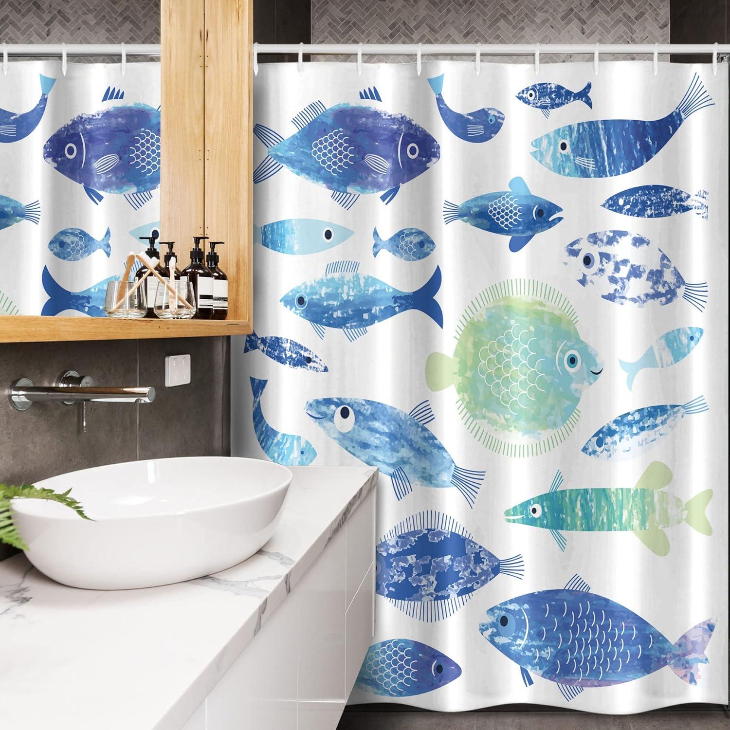 imageAmbesonne Romantic Shower Curtain Couple in Love Walking in The City Streets in Rainy Day Romance Dramatic Urban Scene Cloth Fabric Bathroom Decor Set with Hooks 69 W x 84 L Sepia RedSeafoam Blue