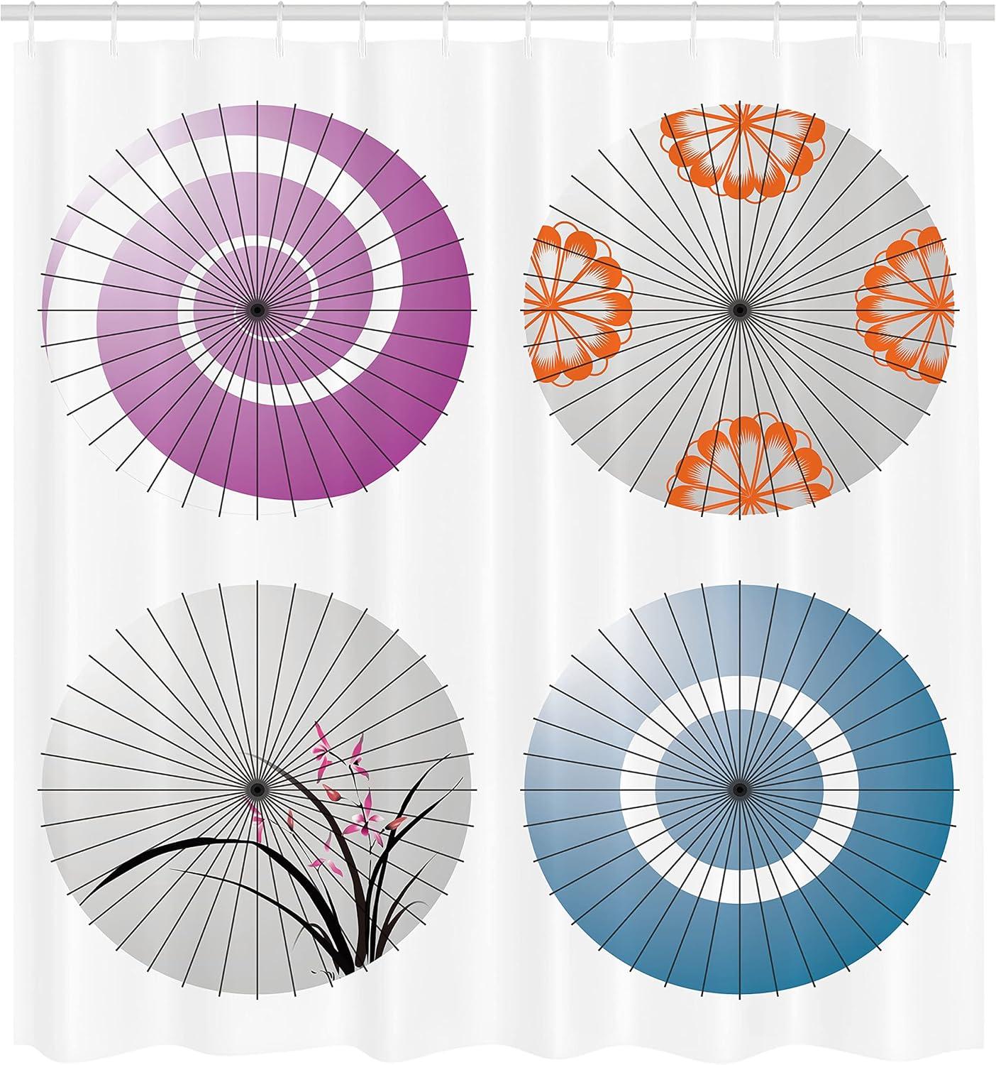 imageAmbesonne Romantic Shower Curtain Couple in Love Walking in The City Streets in Rainy Day Romance Dramatic Urban Scene Cloth Fabric Bathroom Decor Set with Hooks 69 W x 84 L Sepia RedBlue Orange