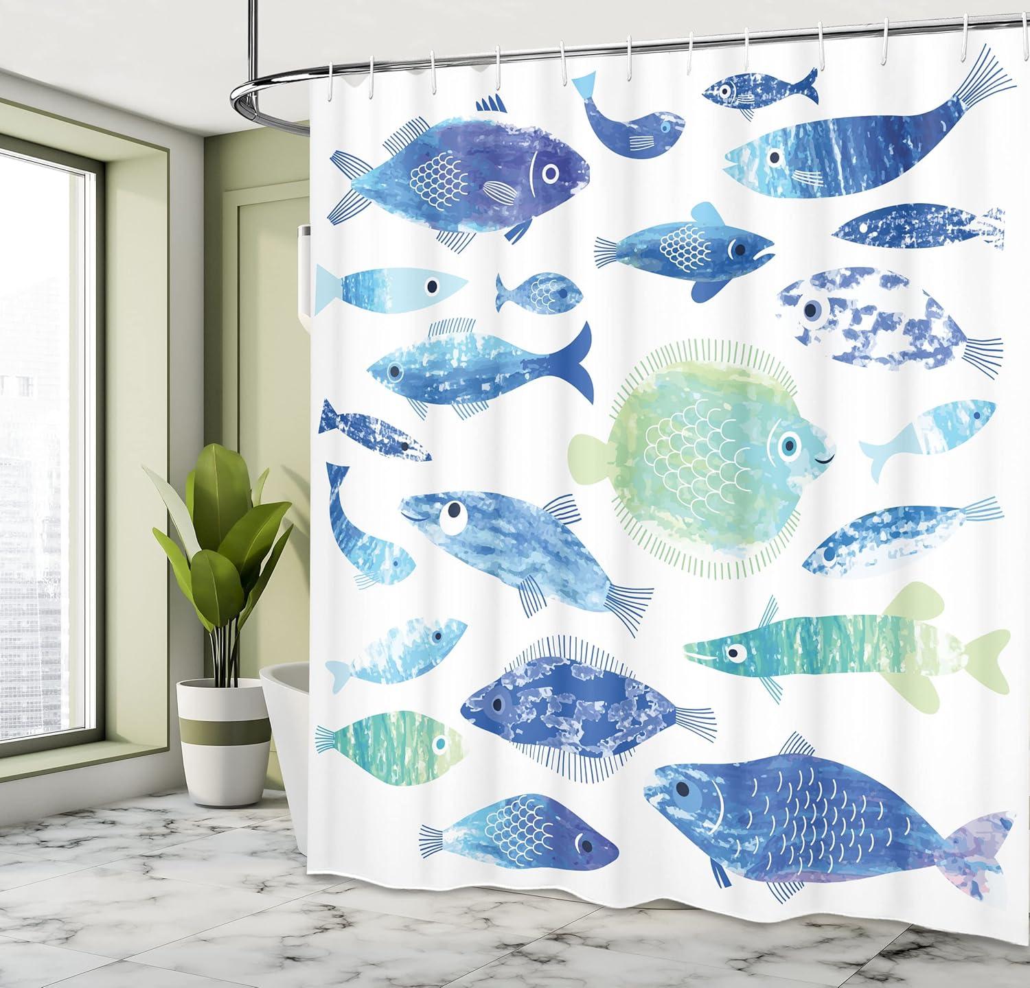 imageAmbesonne Romantic Shower Curtain Couple in Love Walking in The City Streets in Rainy Day Romance Dramatic Urban Scene Cloth Fabric Bathroom Decor Set with Hooks 69 W x 84 L Sepia RedSeafoam Blue