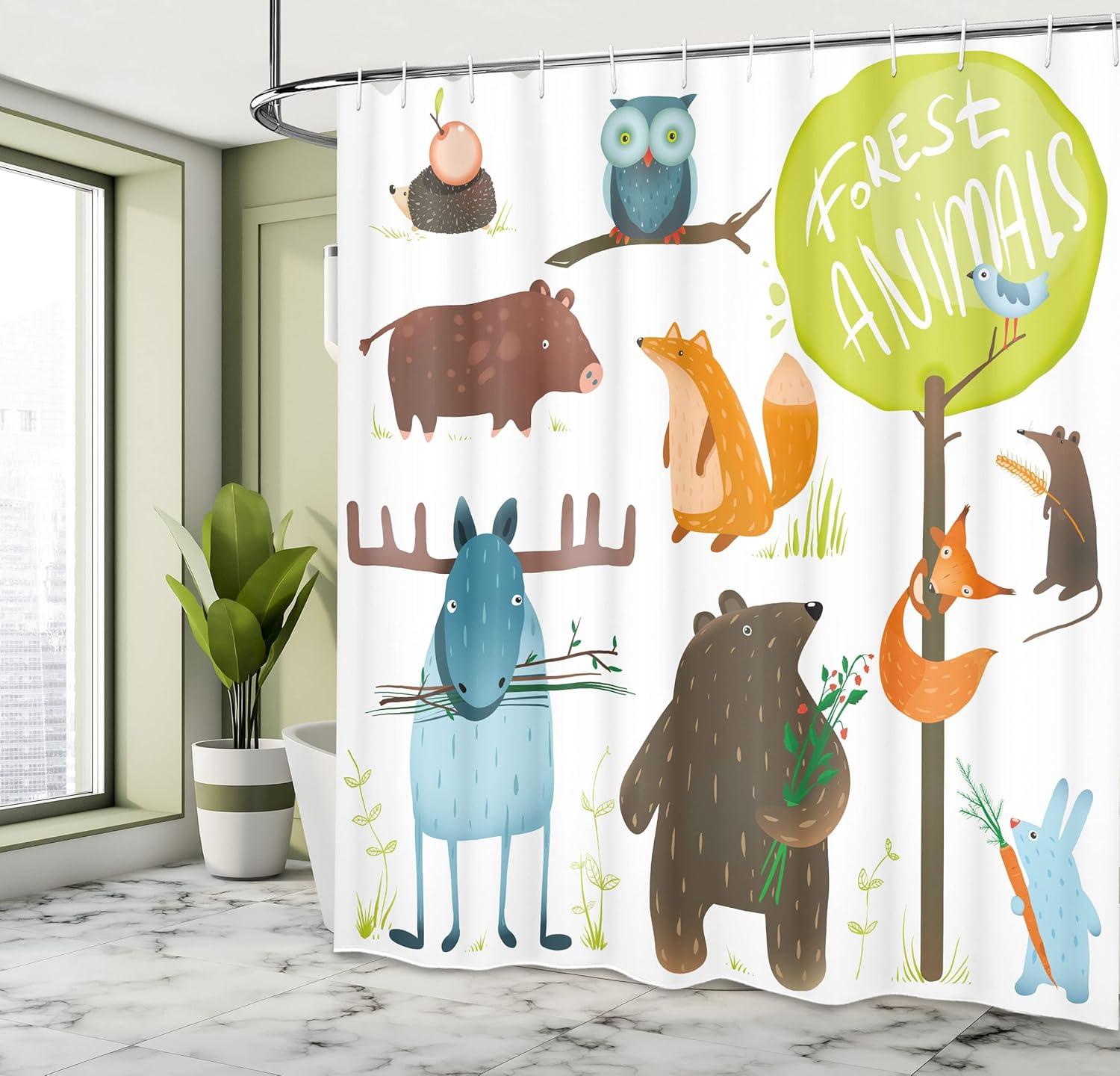 imageAmbesonne Romantic Shower Curtain Couple in Love Walking in The City Streets in Rainy Day Romance Dramatic Urban Scene Cloth Fabric Bathroom Decor Set with Hooks 69 W x 84 L Sepia RedYellow Green