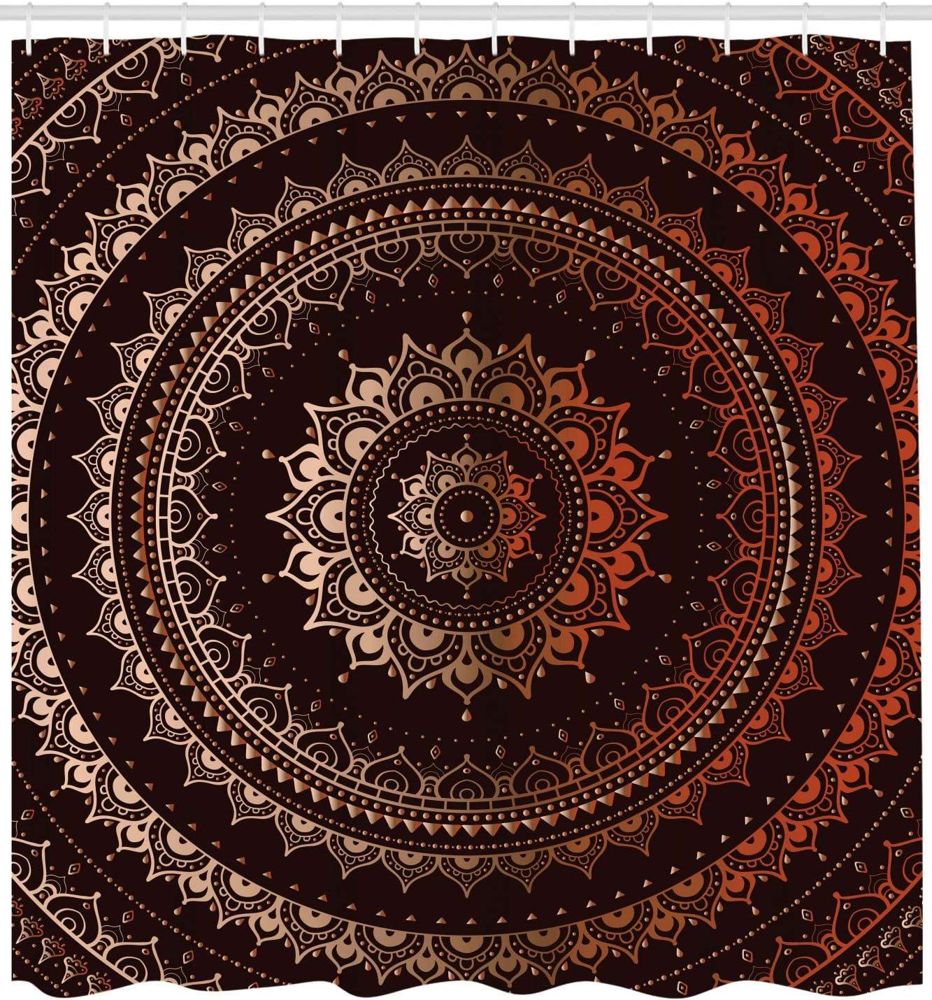 imageAmbesonne Romantic Shower Curtain Couple in Love Walking in The City Streets in Rainy Day Romance Dramatic Urban Scene Cloth Fabric Bathroom Decor Set with Hooks 69 W x 84 L Sepia RedBrown Orange