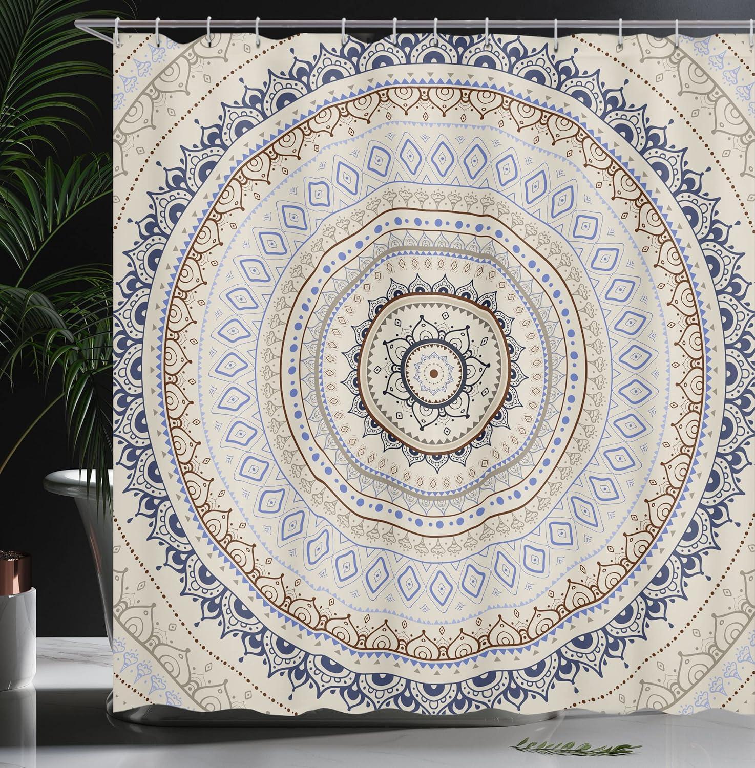 imageAmbesonne Romantic Shower Curtain Couple in Love Walking in The City Streets in Rainy Day Romance Dramatic Urban Scene Cloth Fabric Bathroom Decor Set with Hooks 69 W x 84 L Sepia RedBeige Blue