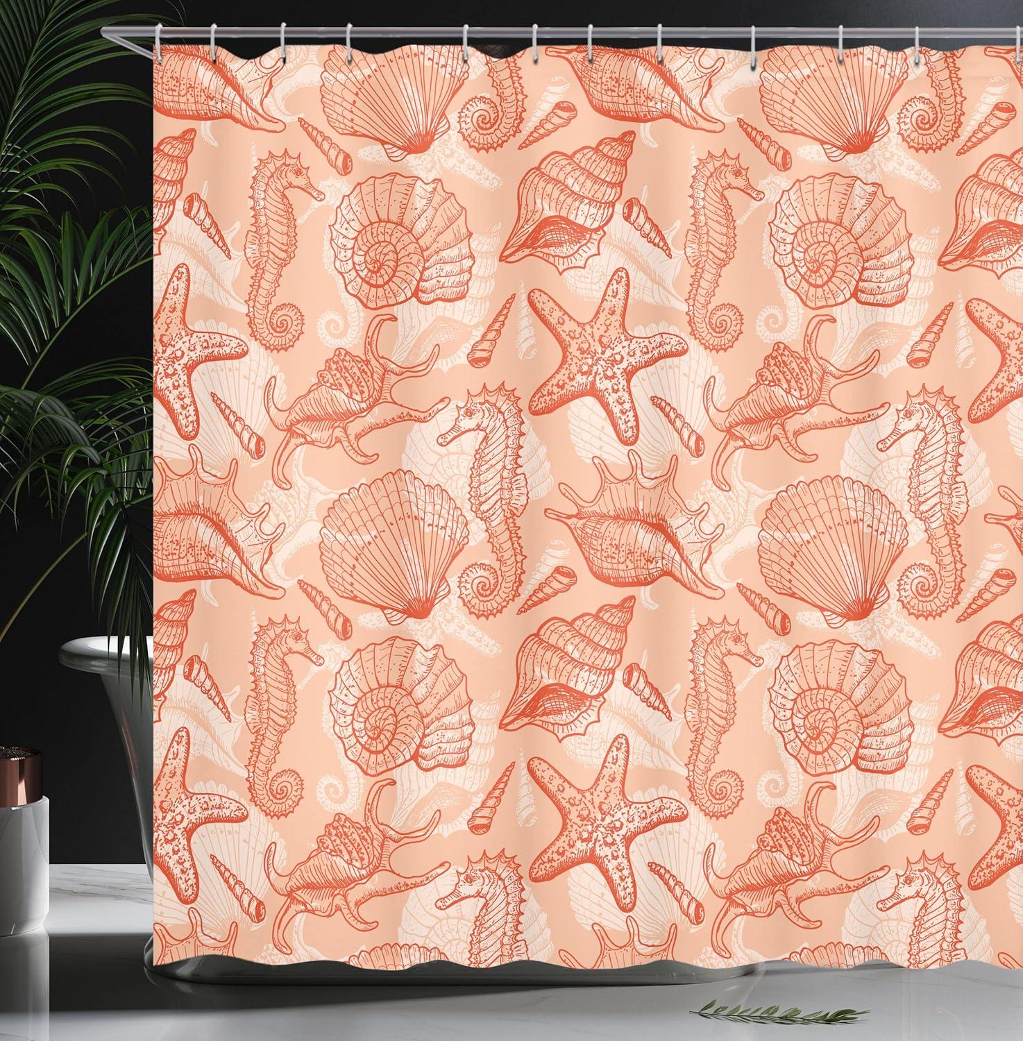 imageAmbesonne Romantic Shower Curtain Couple in Love Walking in The City Streets in Rainy Day Romance Dramatic Urban Scene Cloth Fabric Bathroom Decor Set with Hooks 69 W x 84 L Sepia RedSalmon