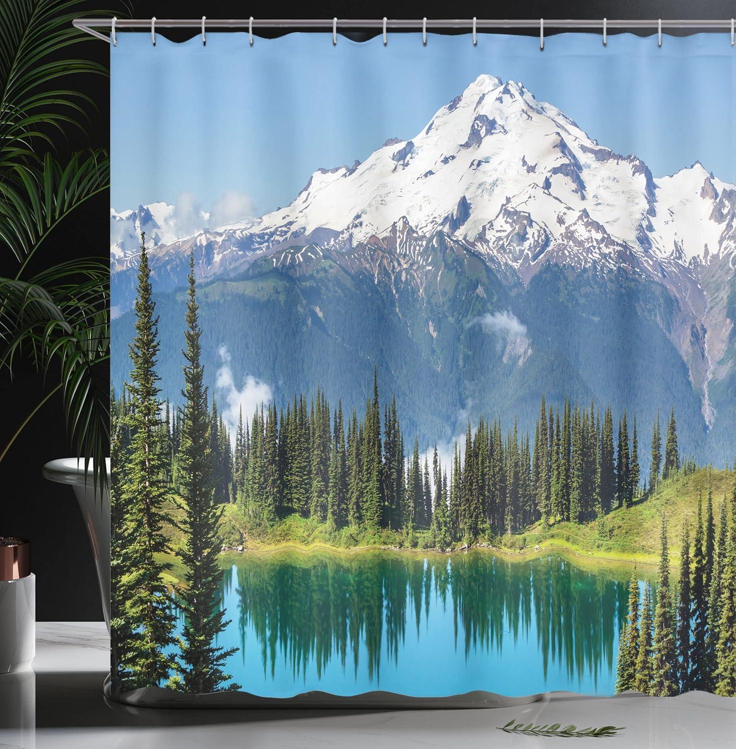 imageAmbesonne Romantic Shower Curtain Couple in Love Walking in The City Streets in Rainy Day Romance Dramatic Urban Scene Cloth Fabric Bathroom Decor Set with Hooks 69 W x 84 L Sepia RedGreen Slate
