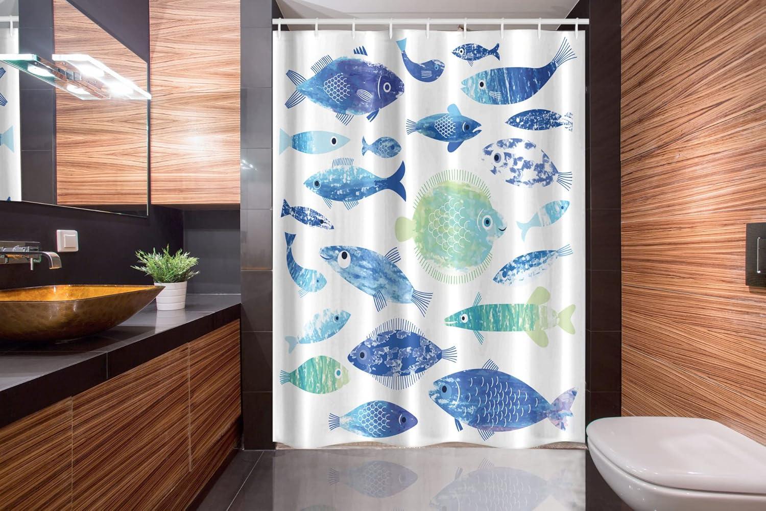 imageAmbesonne Romantic Shower Curtain Couple in Love Walking in The City Streets in Rainy Day Romance Dramatic Urban Scene Cloth Fabric Bathroom Decor Set with Hooks 69 W x 84 L Sepia RedSeafoam Blue