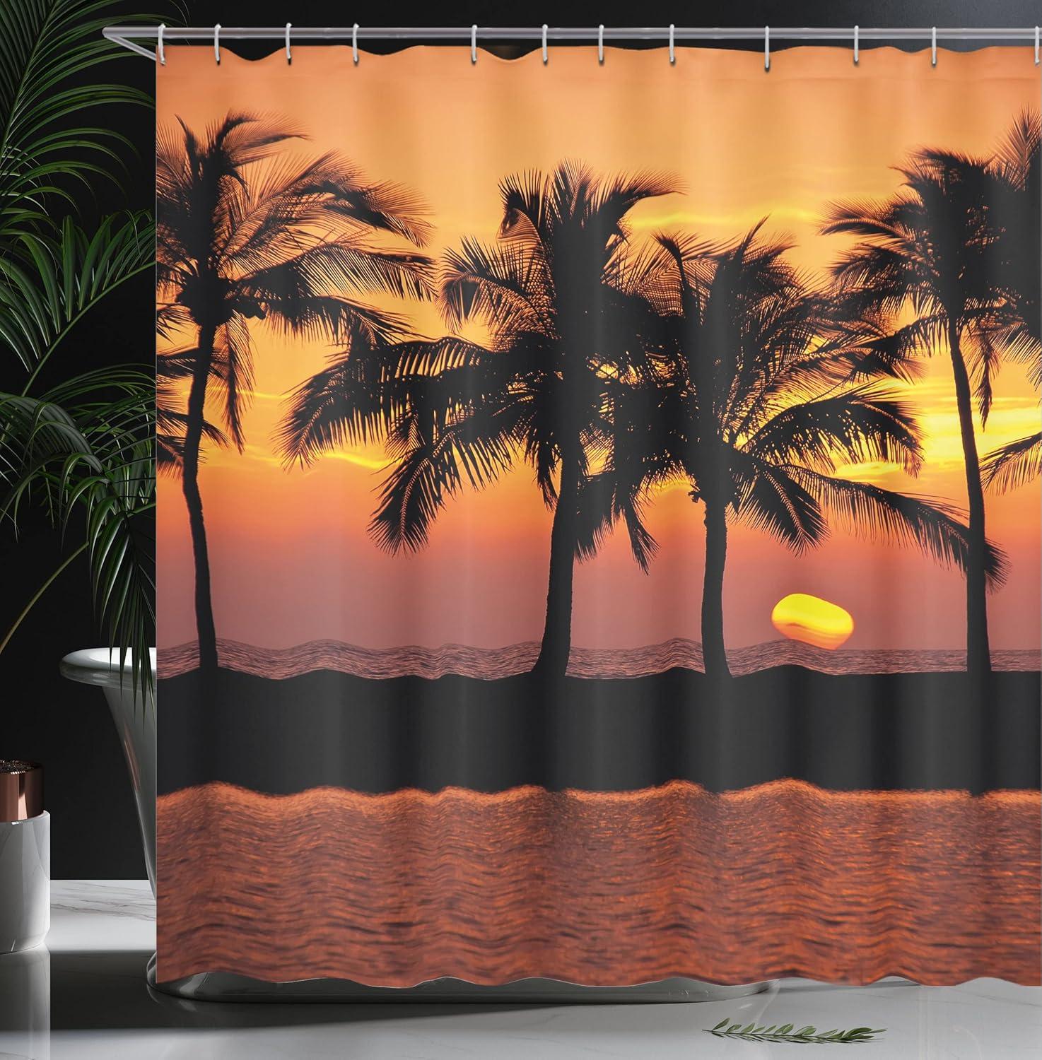 imageAmbesonne Romantic Shower Curtain Couple in Love Walking in The City Streets in Rainy Day Romance Dramatic Urban Scene Cloth Fabric Bathroom Decor Set with Hooks 69 W x 84 L Sepia RedBlack Orange
