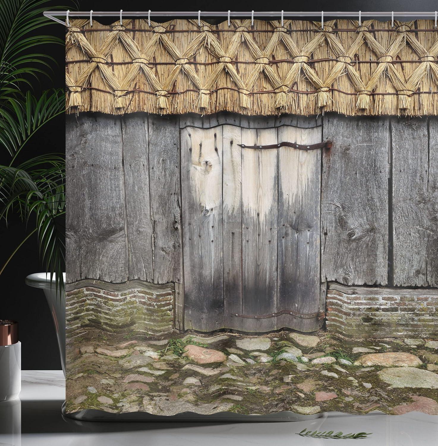 imageAmbesonne Romantic Shower Curtain Couple in Love Walking in The City Streets in Rainy Day Romance Dramatic Urban Scene Cloth Fabric Bathroom Decor Set with Hooks 69 W x 84 L Sepia RedTaupe Brown
