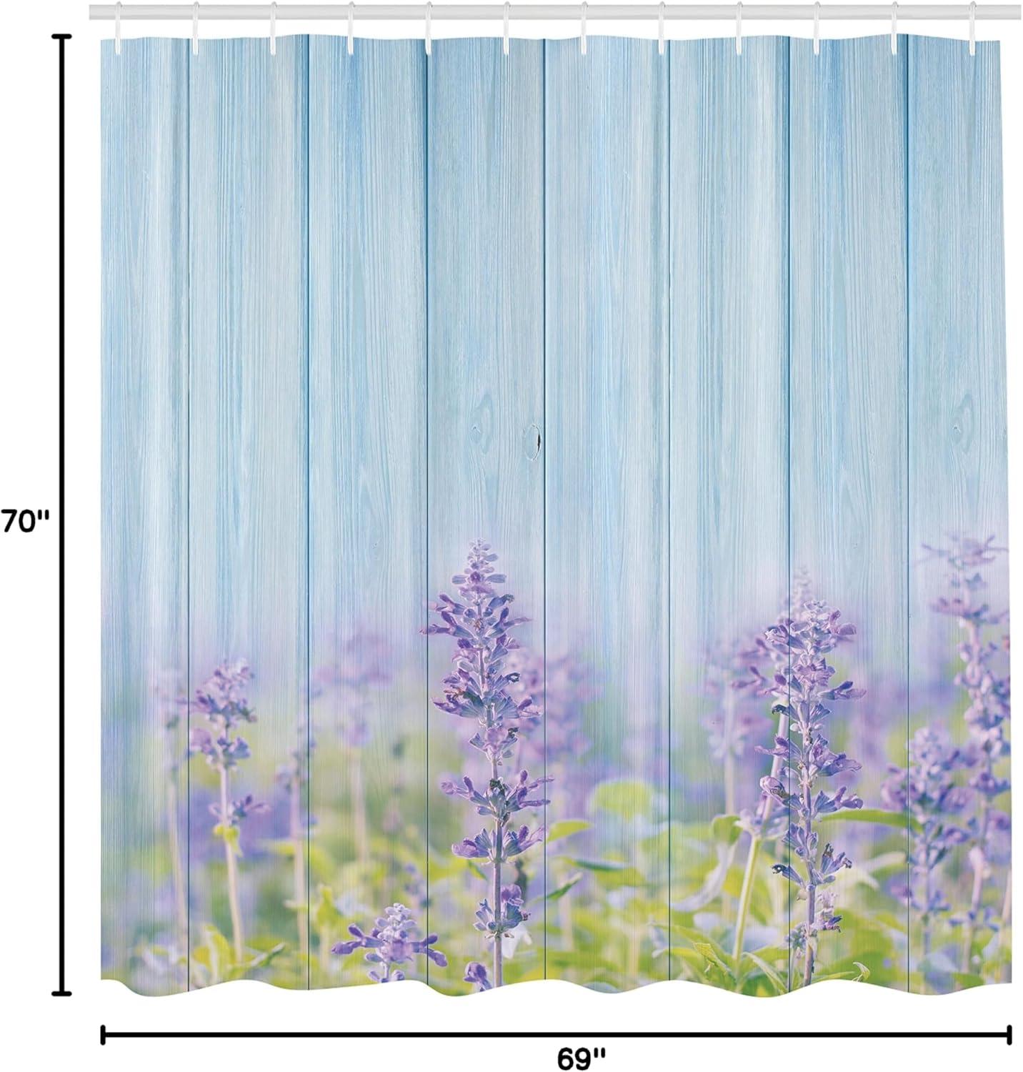 imageAmbesonne Romantic Shower Curtain Couple in Love Walking in The City Streets in Rainy Day Romance Dramatic Urban Scene Cloth Fabric Bathroom Decor Set with Hooks 69 W x 84 L Sepia RedLilac Blue