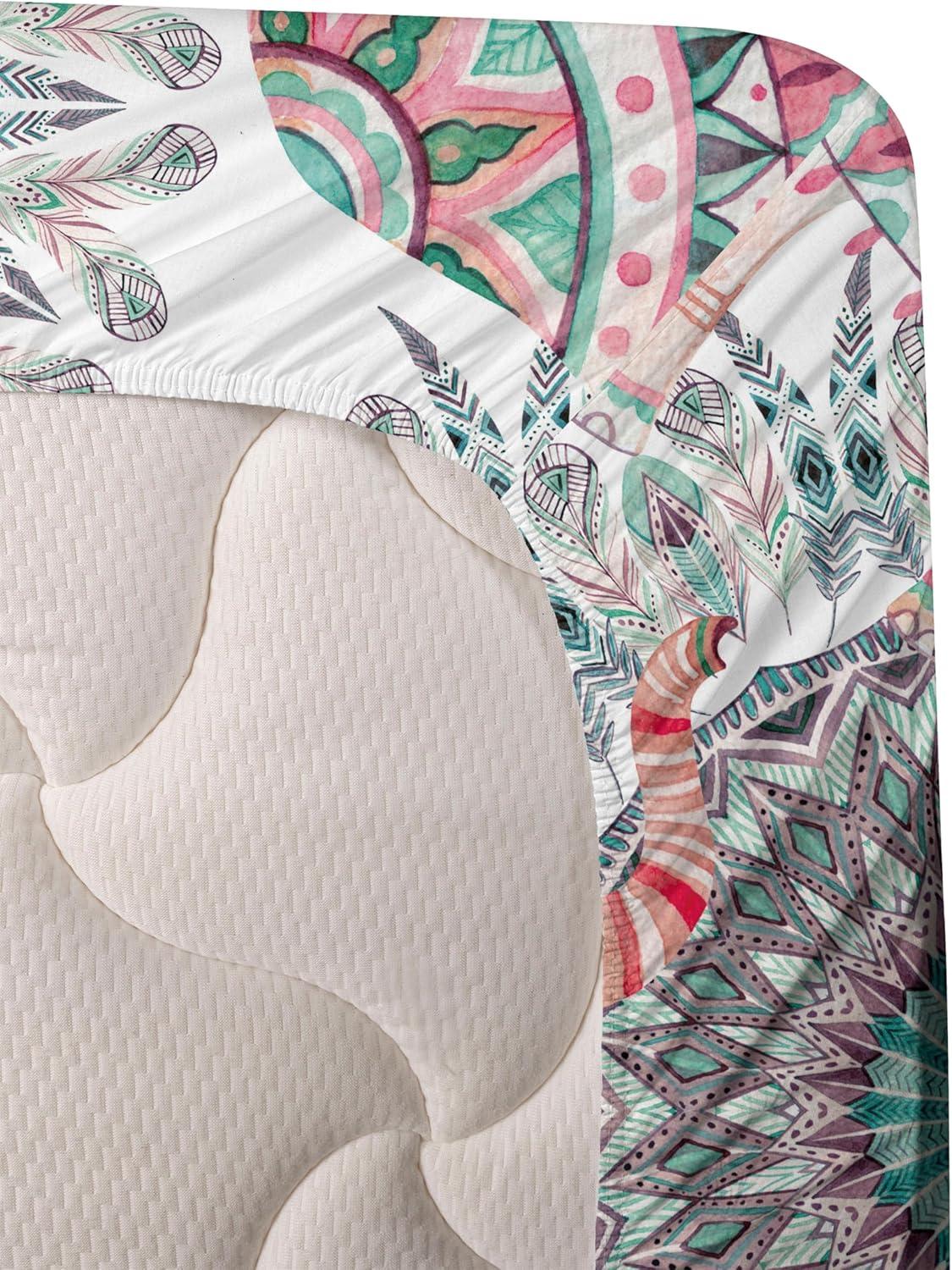imageAmbesonne Valentine Sheet Set PastelColored Rose Flowers Leaves with Brush Strokes Abstract Art Fitted and Flat Sheet with Pillowcases Bedding Accent 4 Piece Set Queen Mauve Taupe Sage GreenBlush Seafoam White