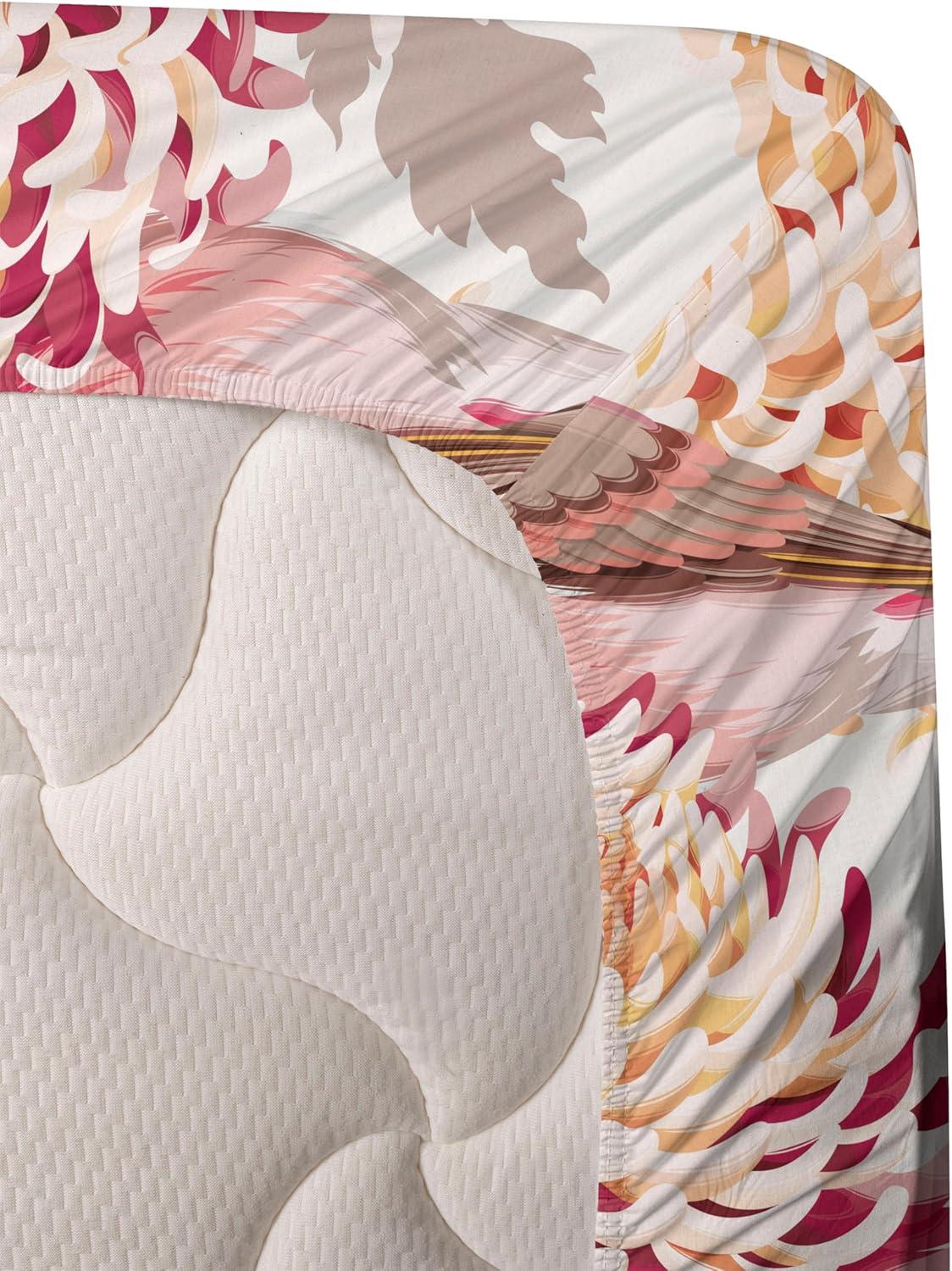 imageAmbesonne Valentine Sheet Set PastelColored Rose Flowers Leaves with Brush Strokes Abstract Art Fitted and Flat Sheet with Pillowcases Bedding Accent 4 Piece Set Queen Mauve Taupe Sage GreenDark Pink Champagne and Dust